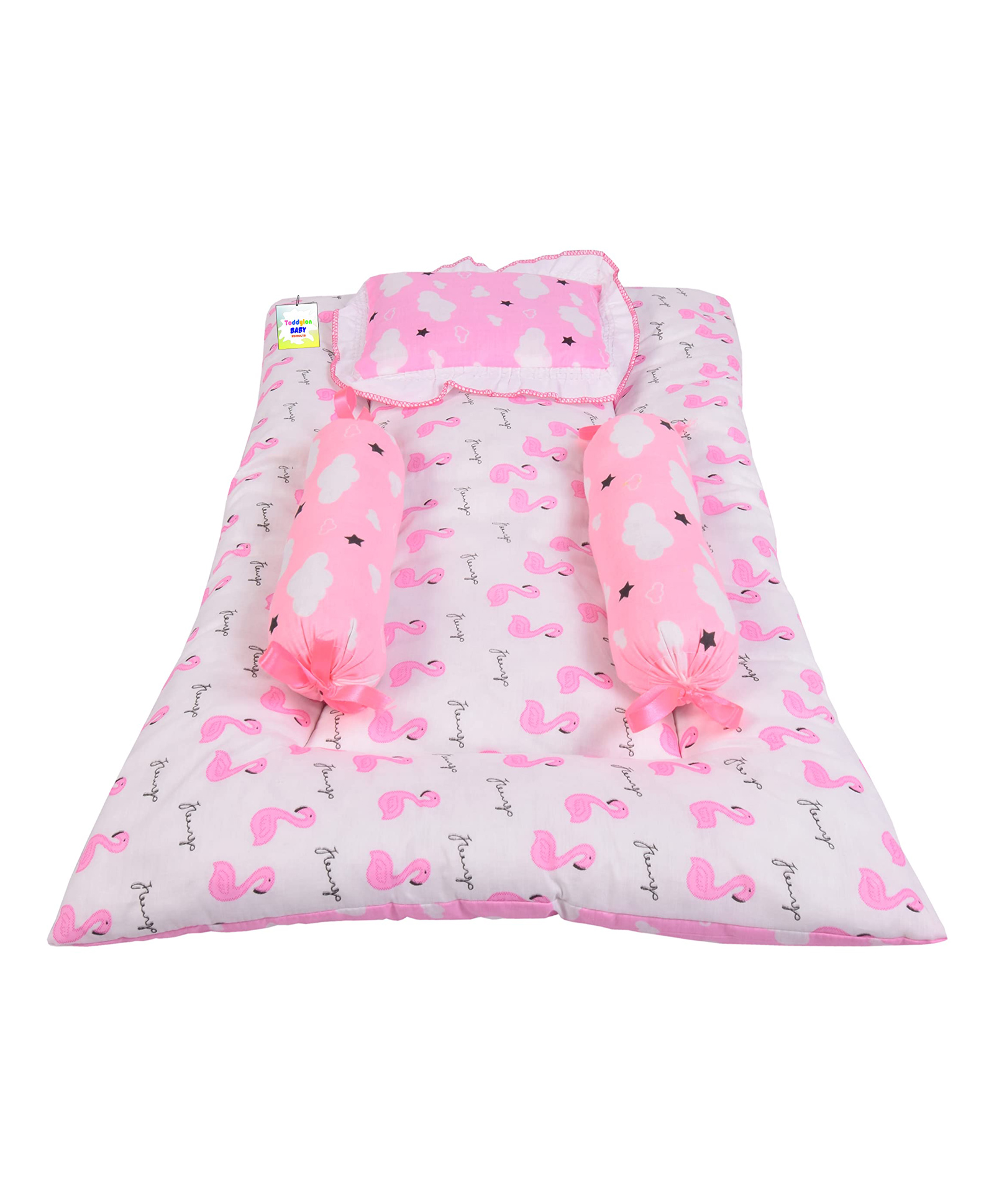 Babytoons Baby Bedding Set New Born Gaddi with Pillows (0-6 Months) Pink-picture-42