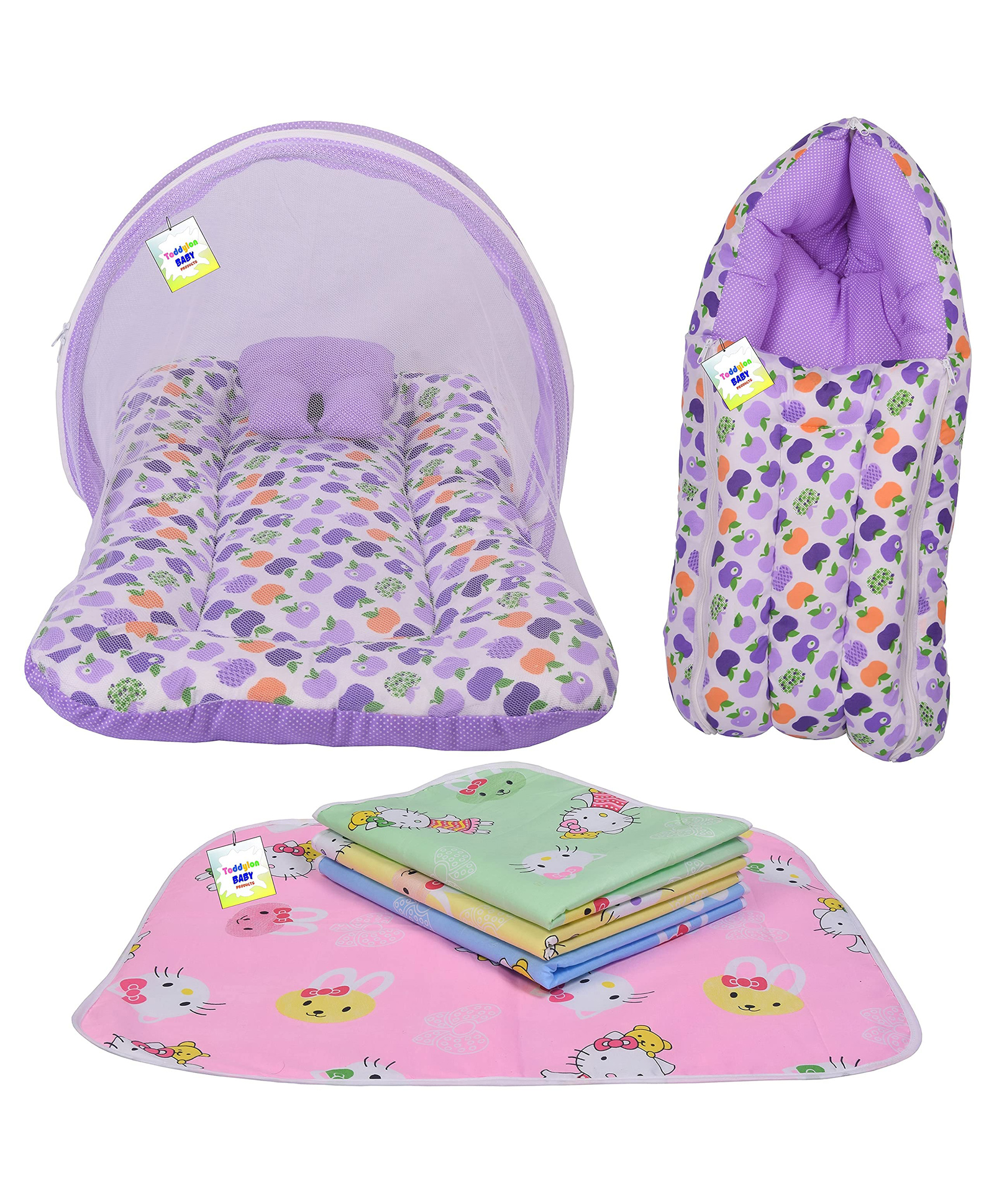 Babytoons Baby Sleeping Products New Born Bedding Set (0-6 Months) Purple-picture-9