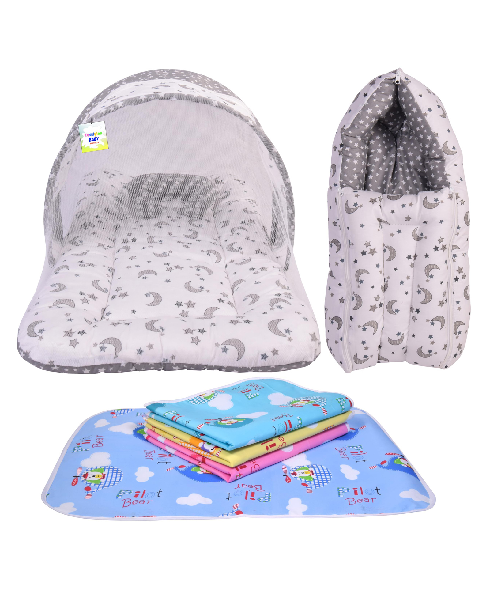 Babytoons New Born Baby Sleeping Essential Bedding Combo Set (0-6 Months) Purple-picture-6