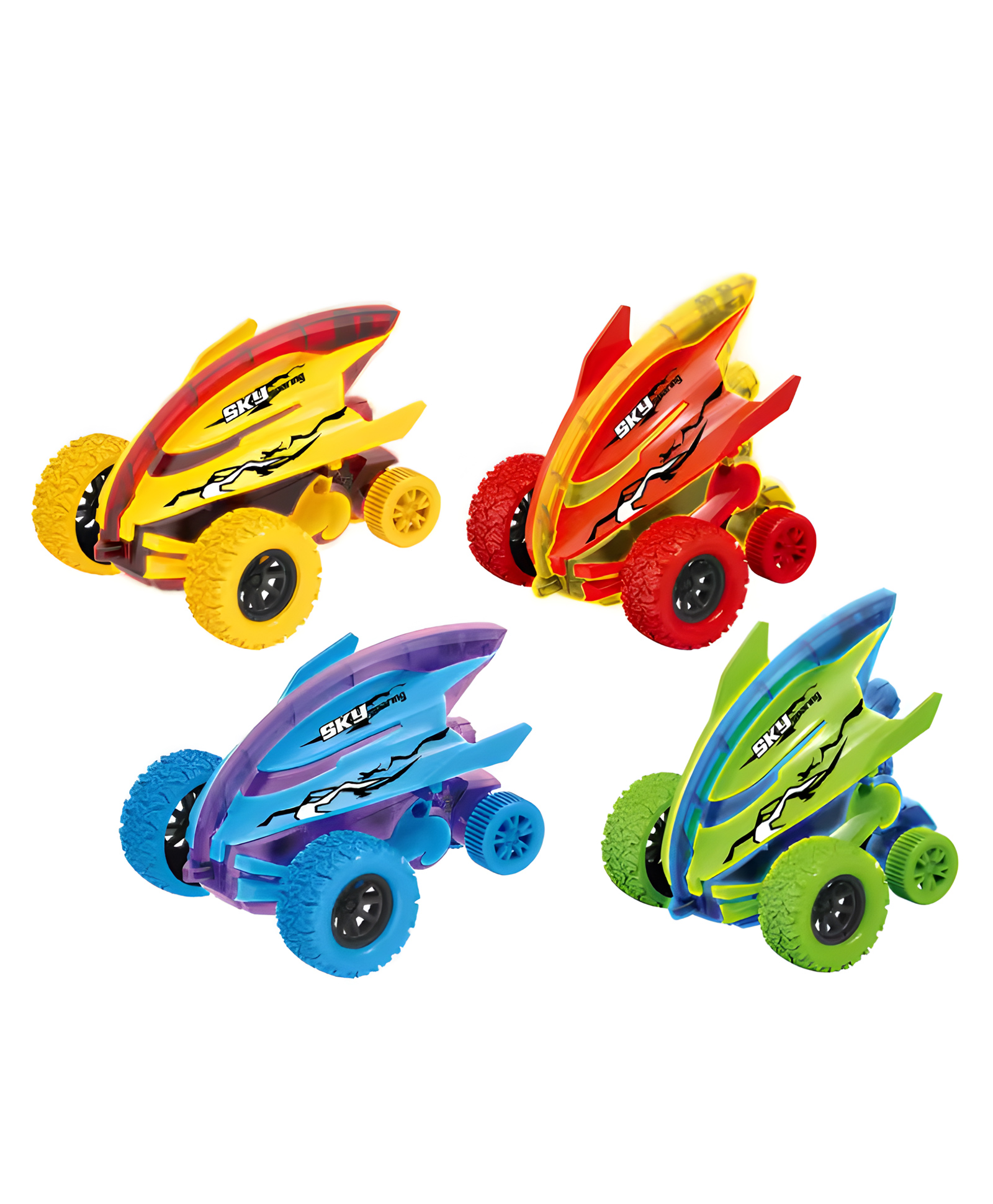 NEGOCIO Monster Truck Toy Friction Powered Push Away Stunt CarGlowing Friction Powered Stunt Monster Truck 360 Degree- PACK OF 3  COLOR MAY VARY-image-32