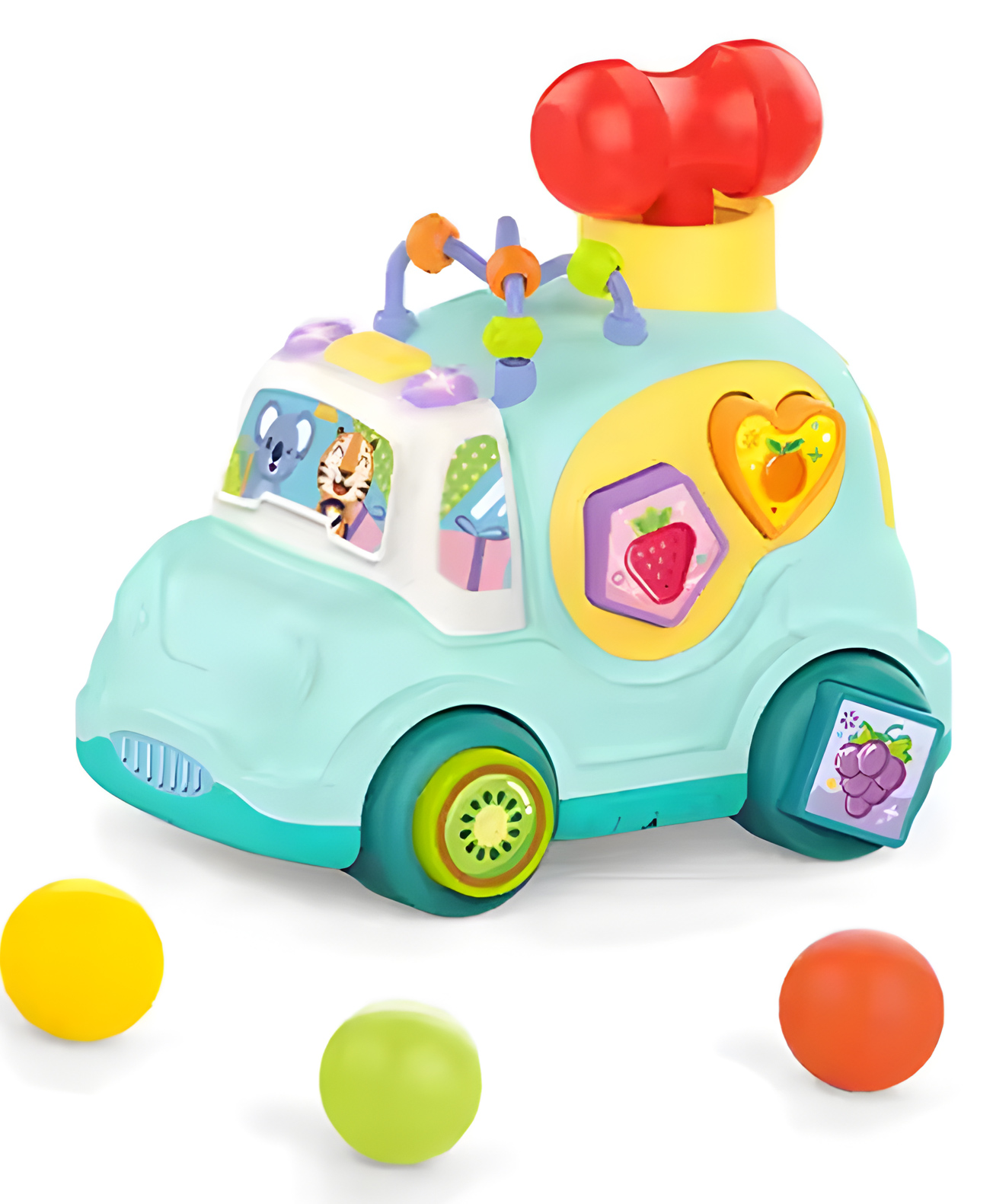 NEGOCIO Children's Smart Toys Plastic Music Sorting Truck Set Cartoon Buildin Blocks Car Toys- PACK OF 1 - COLOR MAY VARY-image-47
