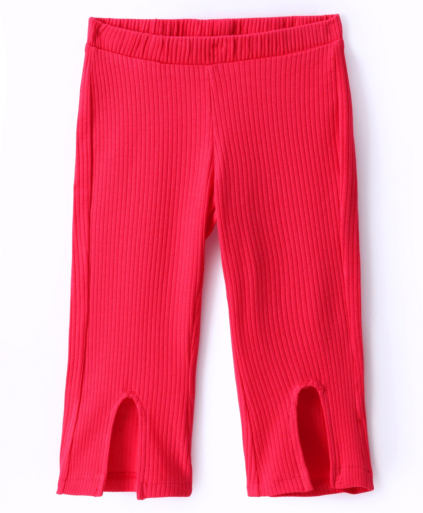 UCB Cotton Full Length Solid Leggings with Front Slit - Fuchsia-picture-44