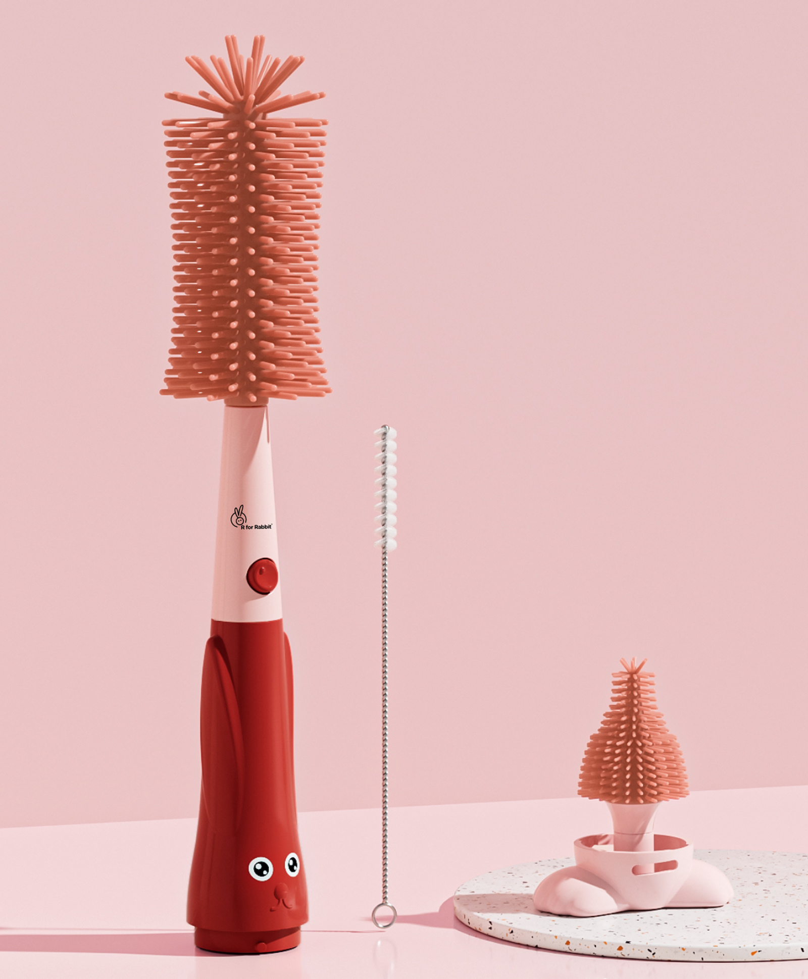 R for Rabbit Hygo Care Bunny Baby Bottle Cleaner 3-in-1 Multipurpose Brush Set - Red-picture-25