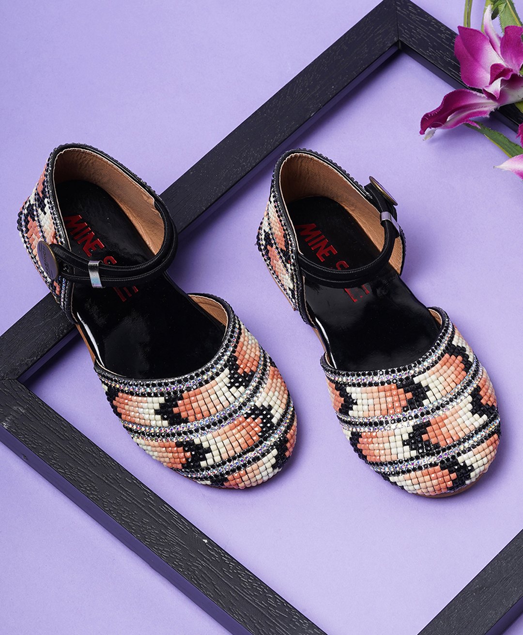 Mine Sole Sequin & Beads Detailed Sandals - Multi Colour-image-34
