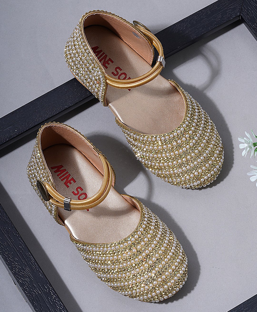 Mine Sole Pearl Detailed Sandals - Gold-image-43