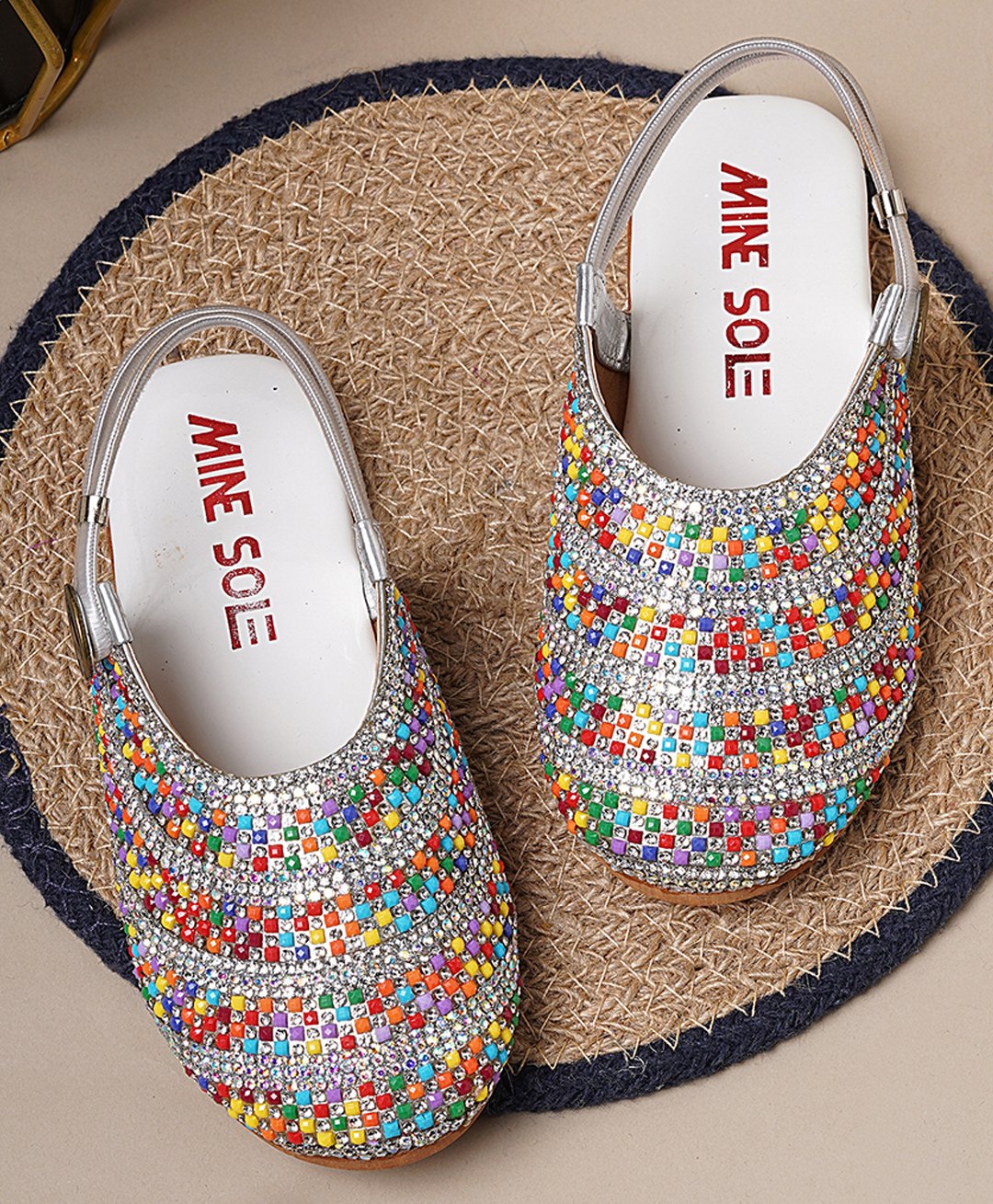 mine sole Minesole Stone Embellished Sandals -  Multi Colour-picture-11