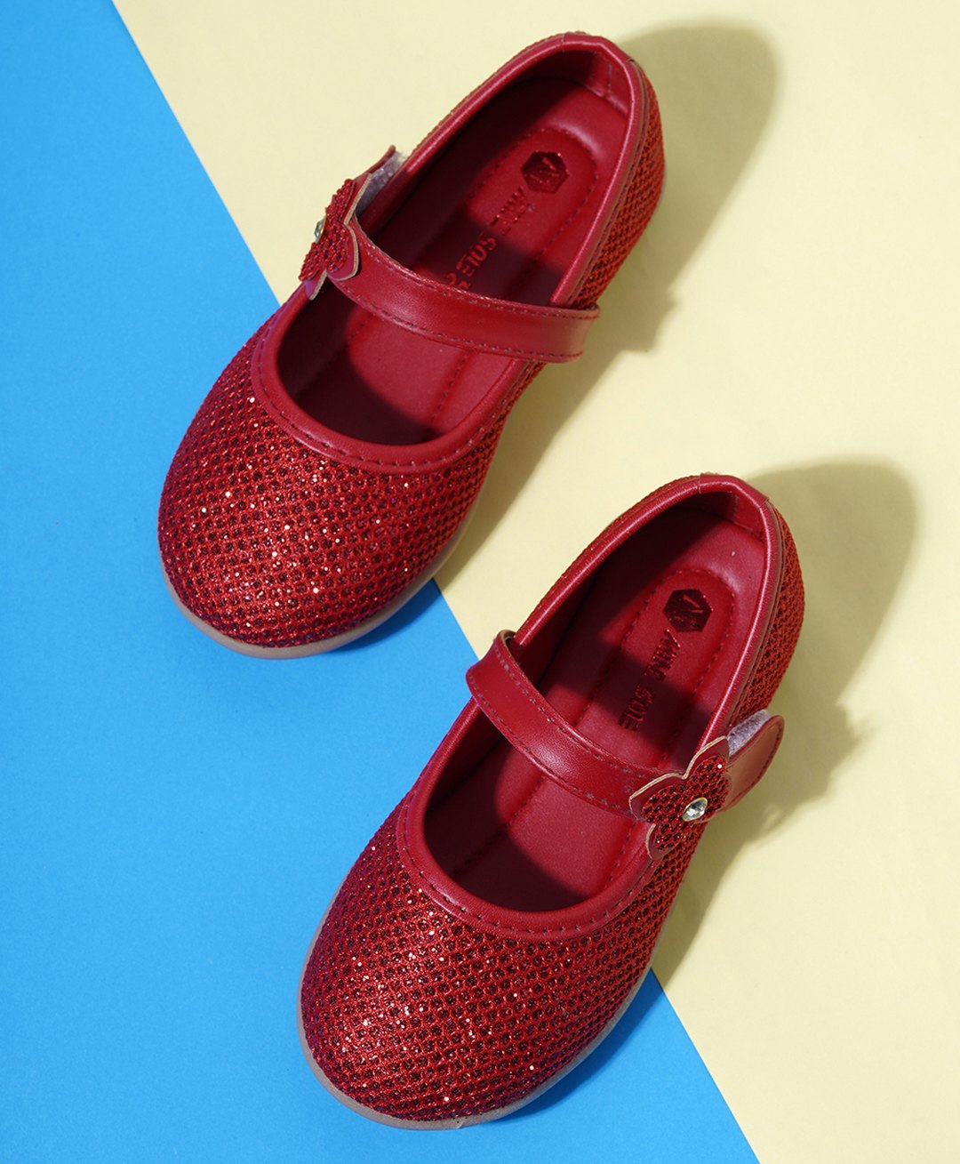 Minesole Shimmer Embellished Ballerinas - Red-image-49