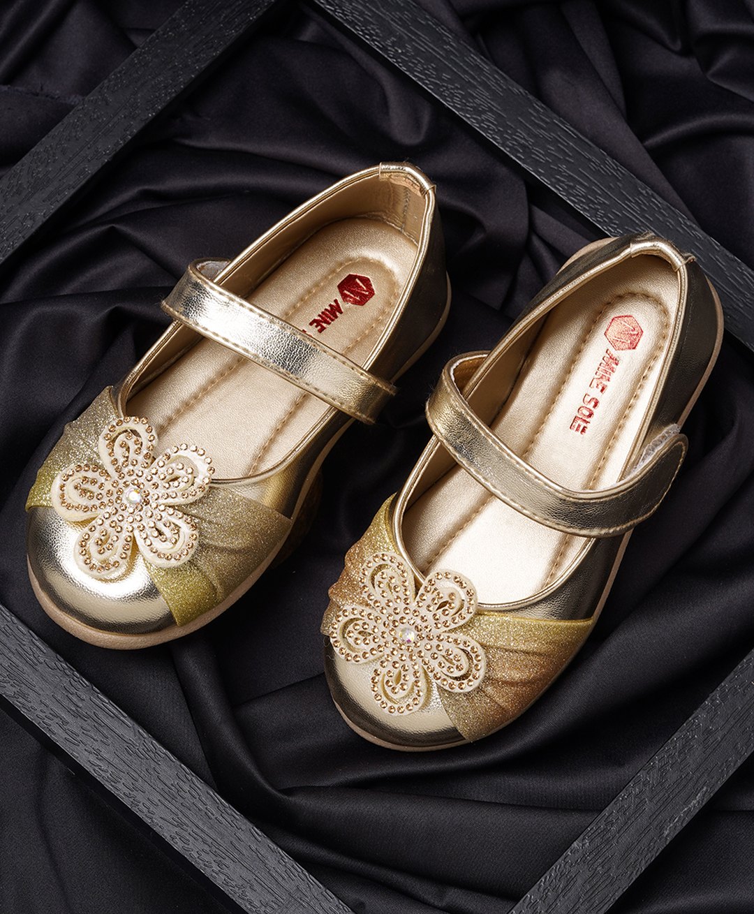 Minesole Bow Embellished  Ballerinas - Gold-image-22