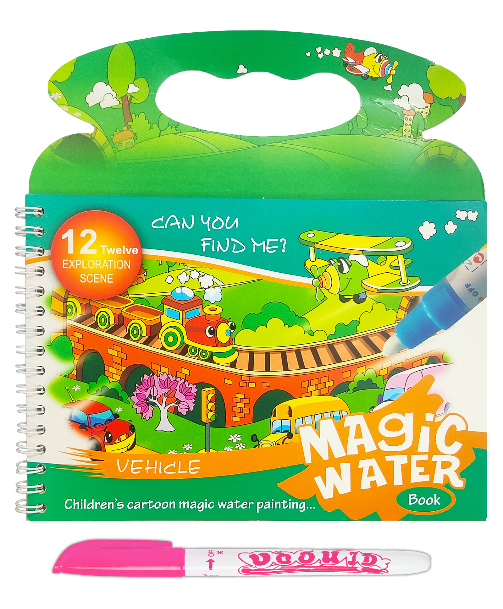 VGRASSP Reusable Magic Water Book For Kids - Learn And Enjoy Drawing And Painting With Magical Water Pen - Birthday Return Gift, The Fun Learning Toy Book (4 Pages) - Color And Design May Vary (Pack Of 1)-image-30