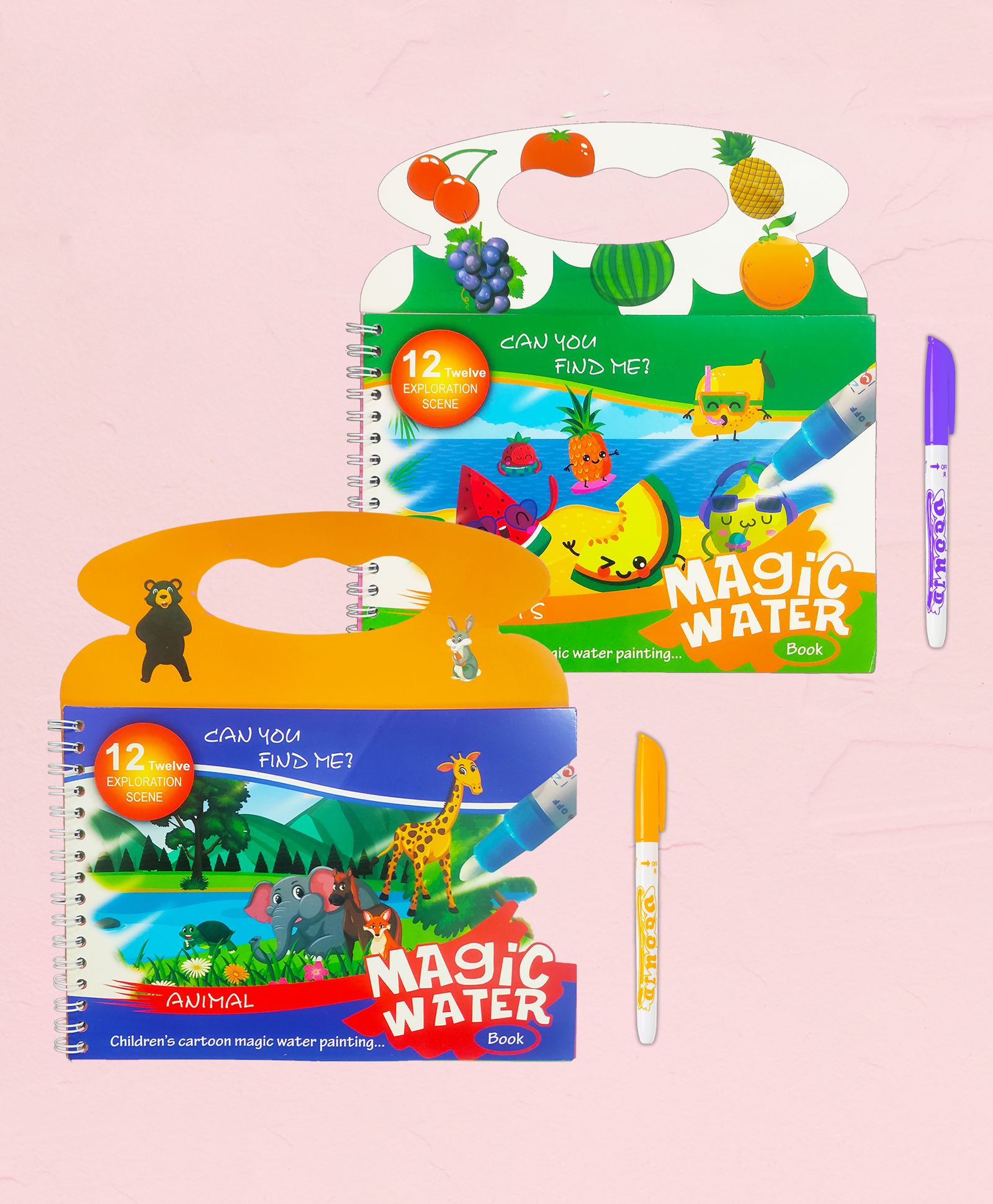 VGRASSP Reusable Magic Water Book For Kids - Learn And Enjoy Drawing And Painting With Magical Water Pen - Birthday Return Gift, The Fun Learning Toy Book (4 Pages) - Color And Design May Vary (Pack Of 2)-image-34
