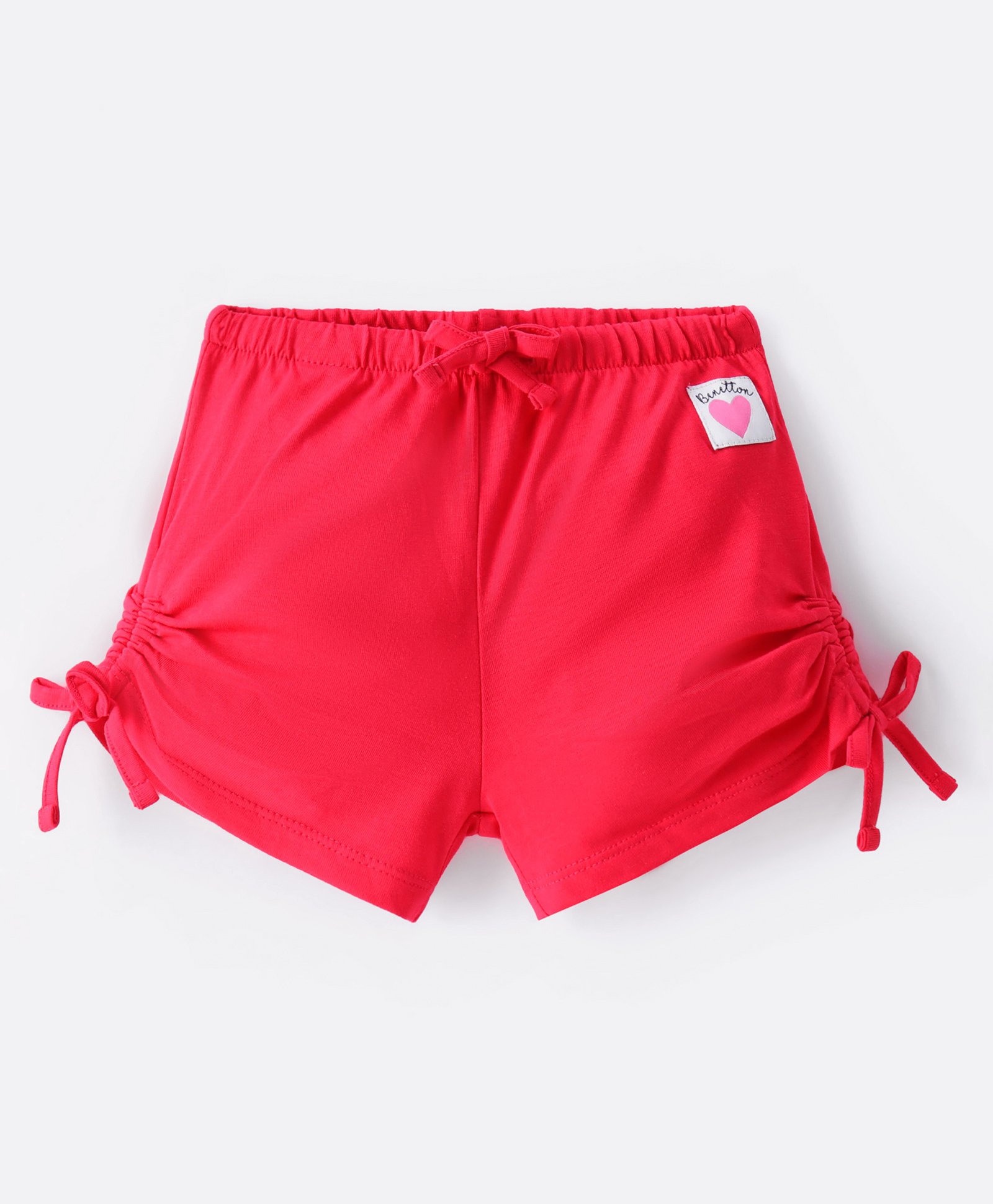 UCB Cotton Knit Knee Length Shorts with Heart Patch Detailing - Fuchsia-picture-19
