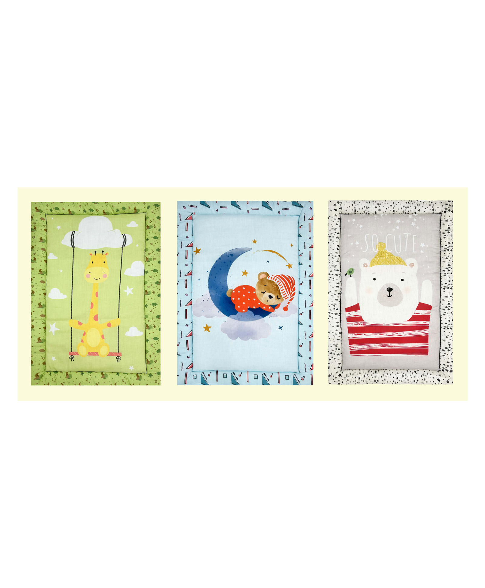 NEW COMERS Baby's Cotton Bed Multi Purpose Cushioned Cradle Sleeping Mat  -Pack of 3-image-45