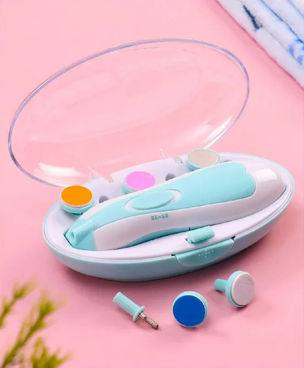NeonateCare Baby Electric Nail Trimmer with 6 attachment and LED Light- Blue (Color and Design may vary)-image-28