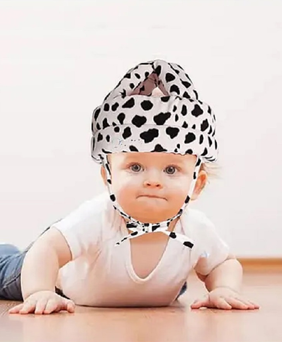NeonateCare Baby Safety Helmet White with Black Dots (Color and Design may vary)-picture-5