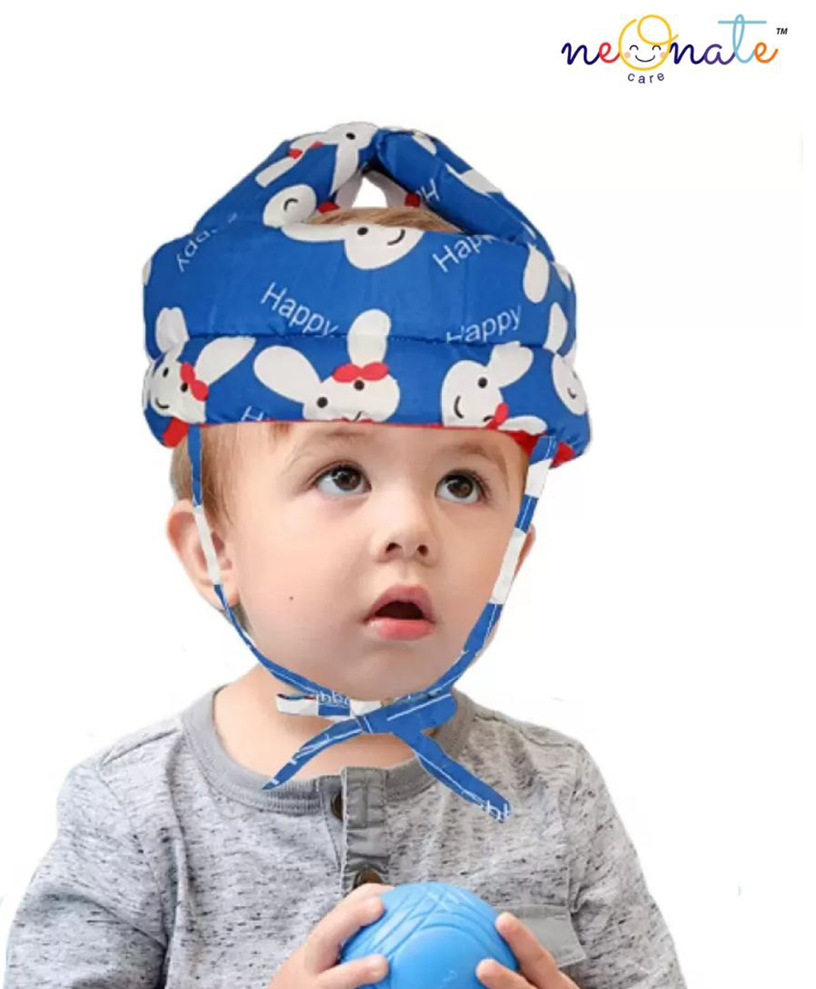 NeonateCare Adjustable Cushioned Baby Safety Helmet - Dark Blue Smiley (color and design May Vary)-picture-11