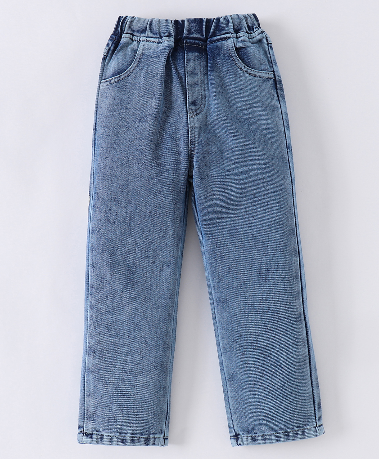 Kookie Kids Full Length Denim Jeans With Bear Patch - Blue-picture-22