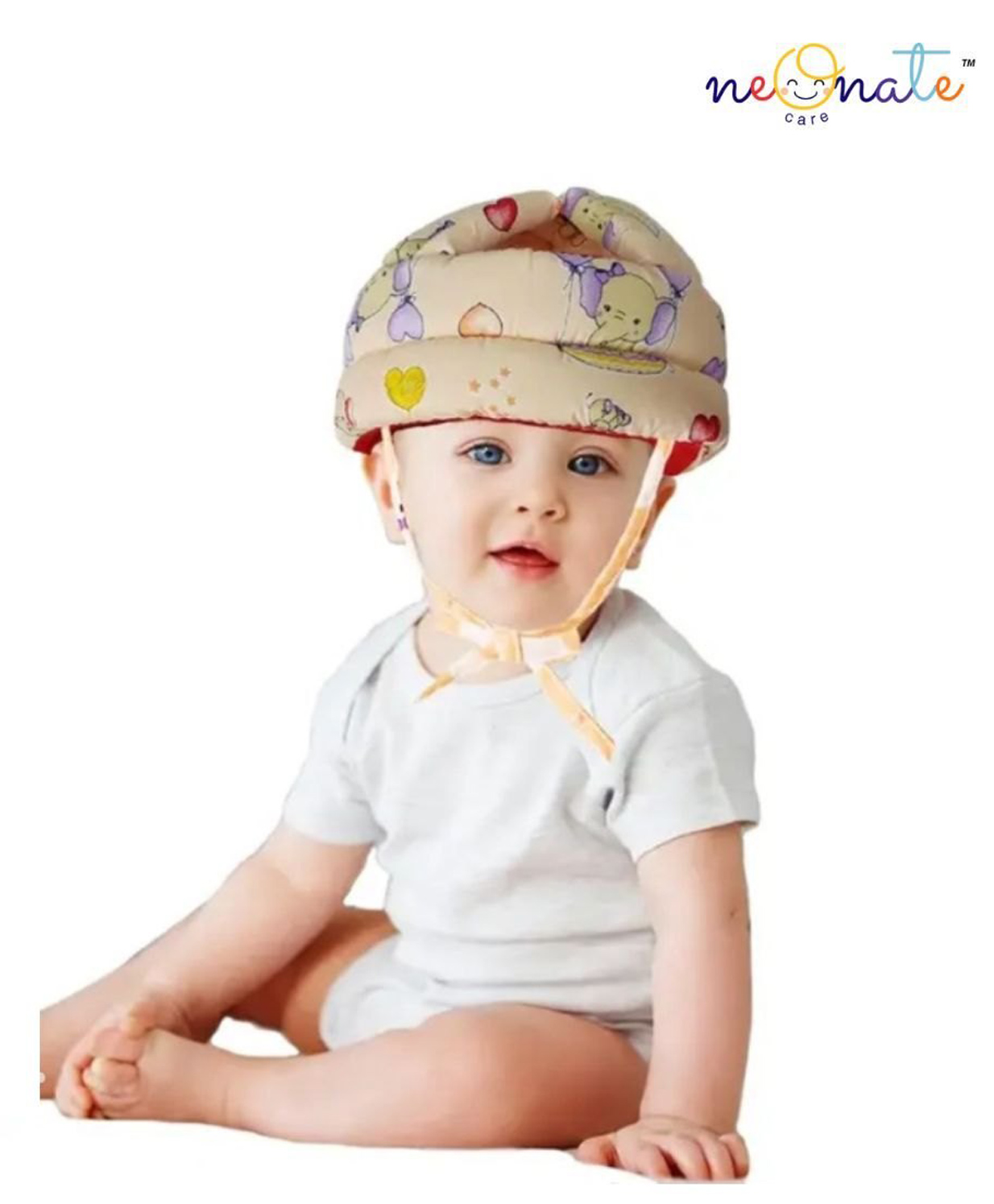 NeonateCare Baby Safety Helmet- (Cream with Elephant print ) (Color and Design may vary)-picture-48