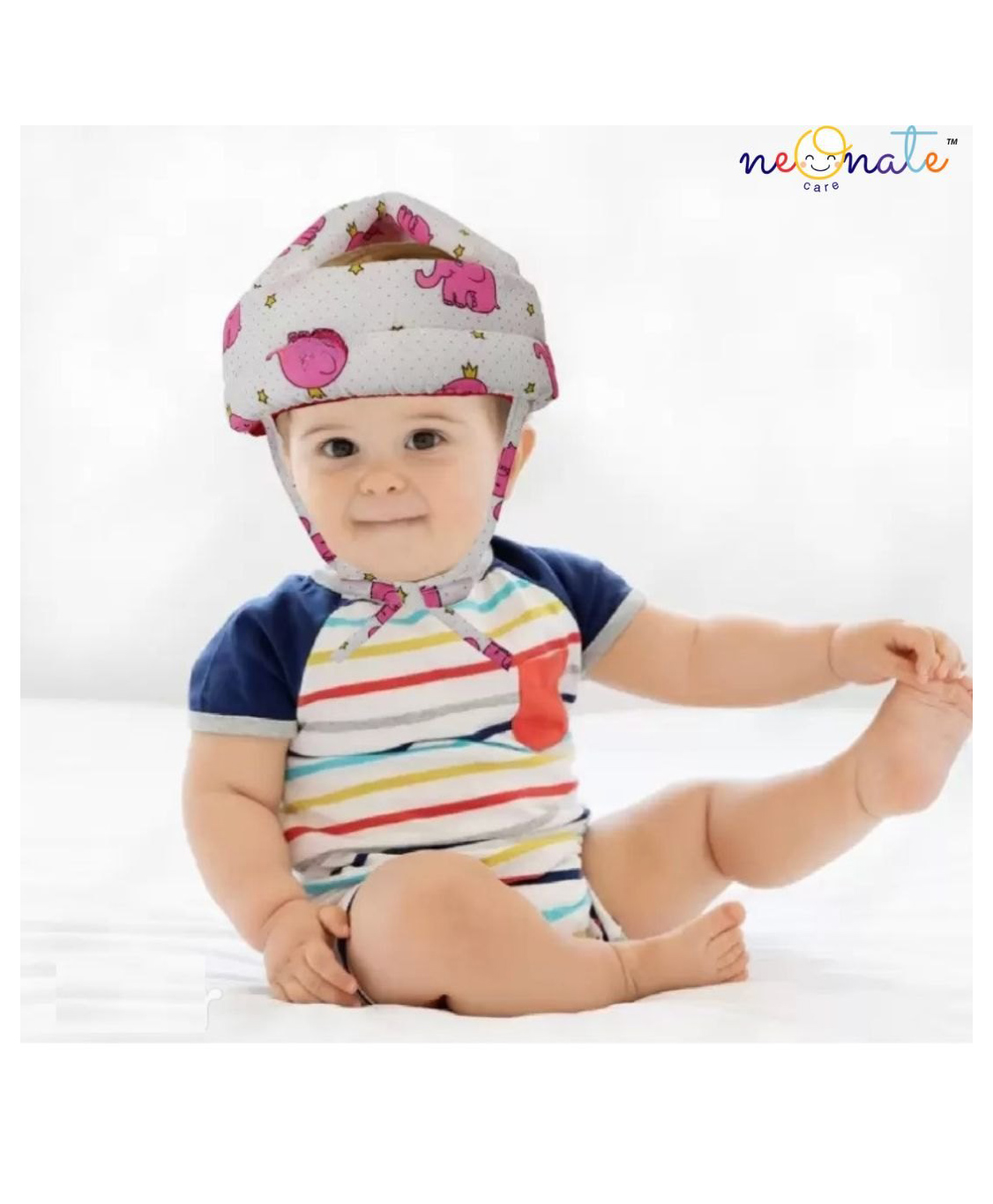 NeonateCare Baby Safety Helmet- (Red with Elephant print ) (Color and Design may vary)-picture-7