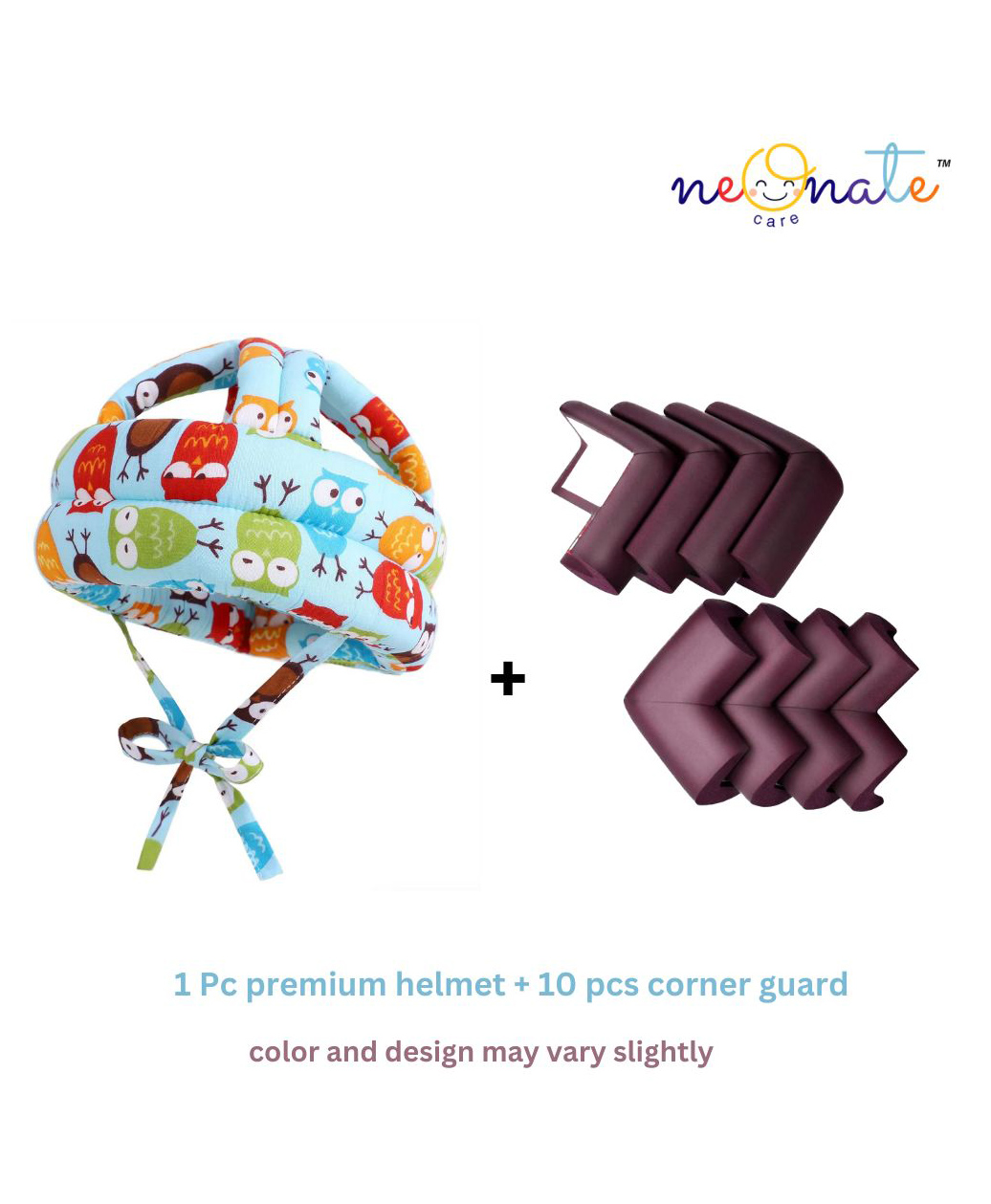 NeonateCare Baby Helmet for head protection (blue owl helmet) and 10 pcs corner guards ( color and design may vary)-picture-15