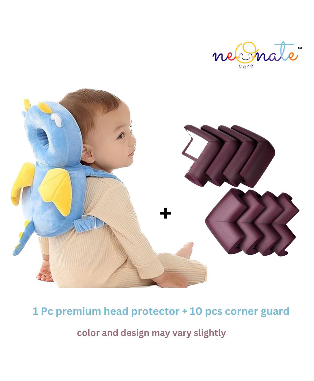 NeonateCare Baby head protector (blue feathers head protector) and 10 pcs corner guards ( color and design may vary)-picture-22
