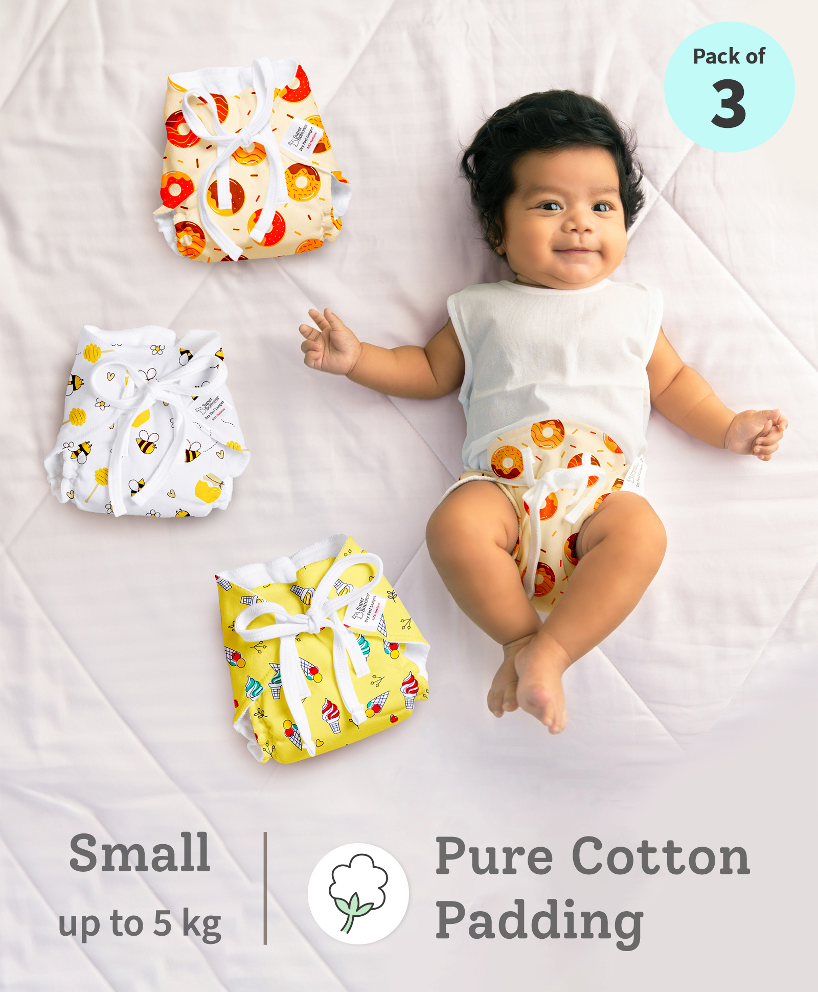 SuperBottoms DryFeel Langot 100% Waterproof Soft Cotton Langot for Baby-Small-image-38