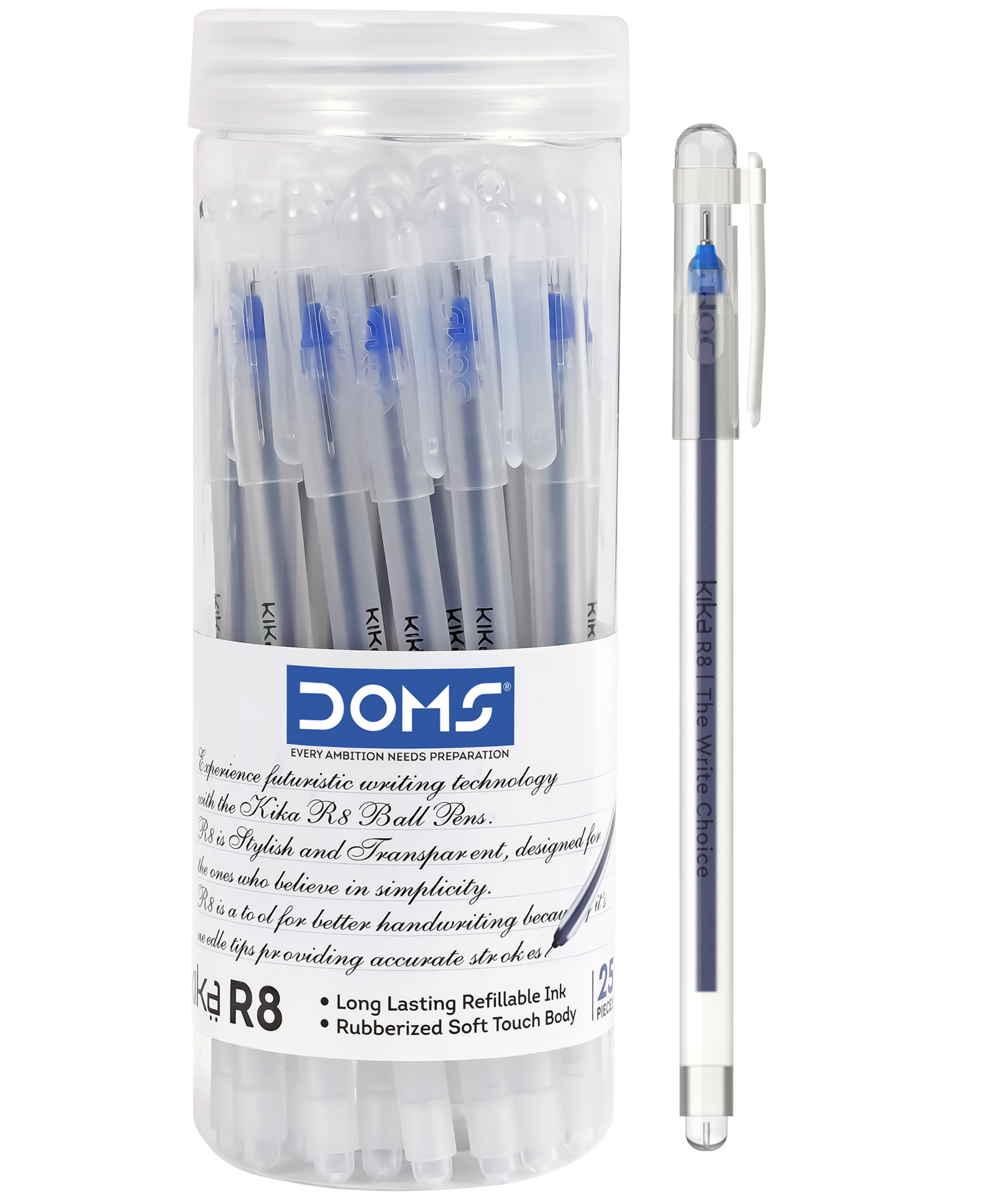 Doms Kika R8 Blue Ball Pen Jar 2400 - 25 Pieces-image-47