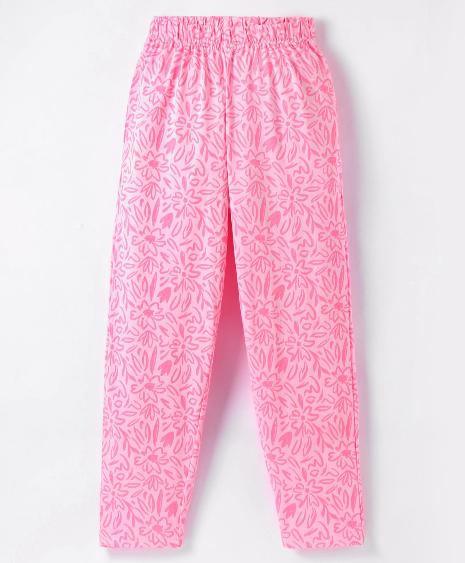 Evimo Single Jersey Knit Full Length Heart Printed Leggings - Light Pink-picture-16