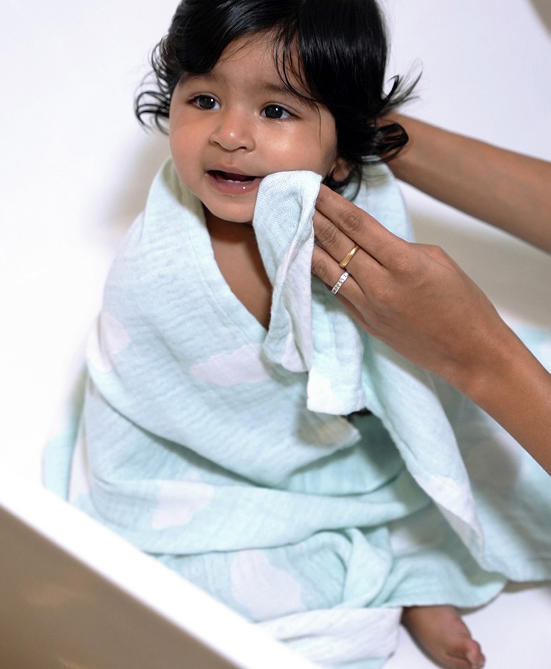 Doctor Towels Aloe Vera Dreamy Clouds Printed Baby Bath Towel - Blue-image-29