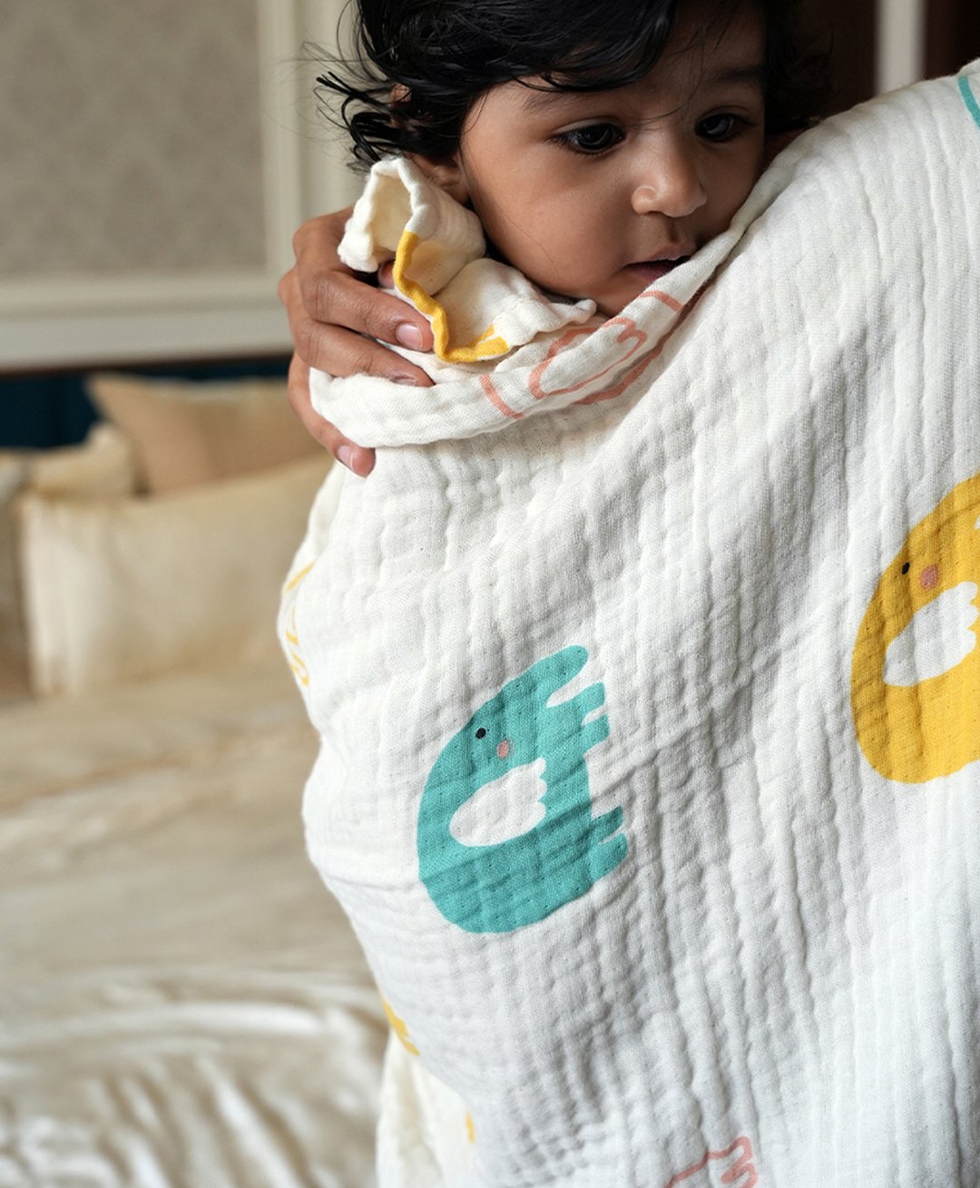 Doctor Towels Bamboo Elephant Safari Printed Baby Swaddle - Multicolour-picture-14