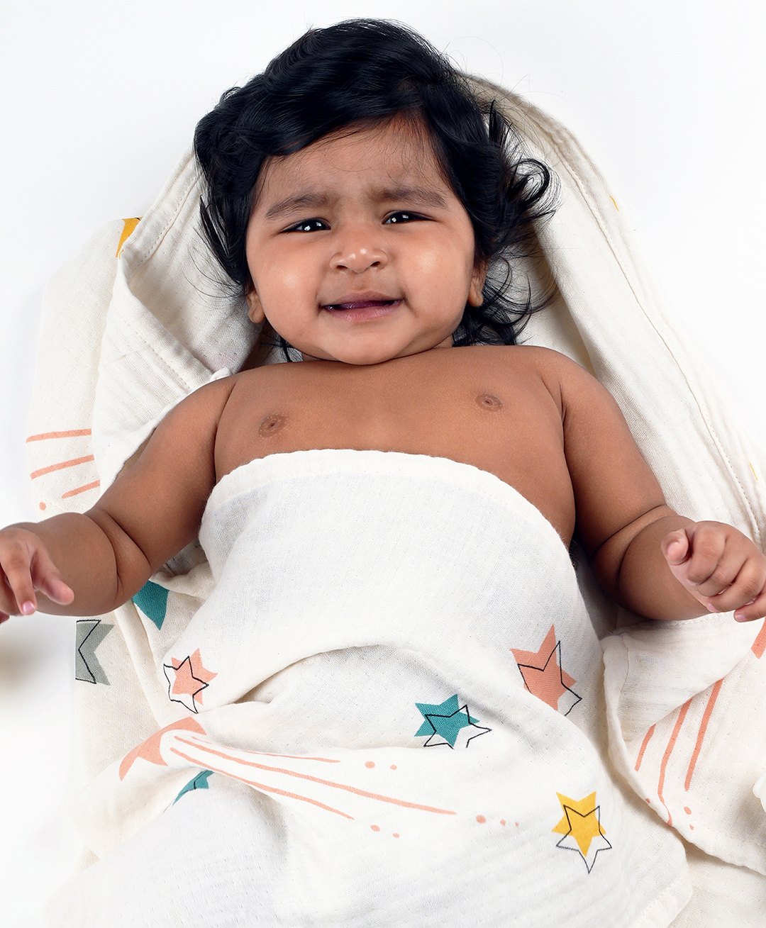 Doctor Towels Bamboo Twinkling Stars Printed Baby Swaddle - Multi Colour-picture-47