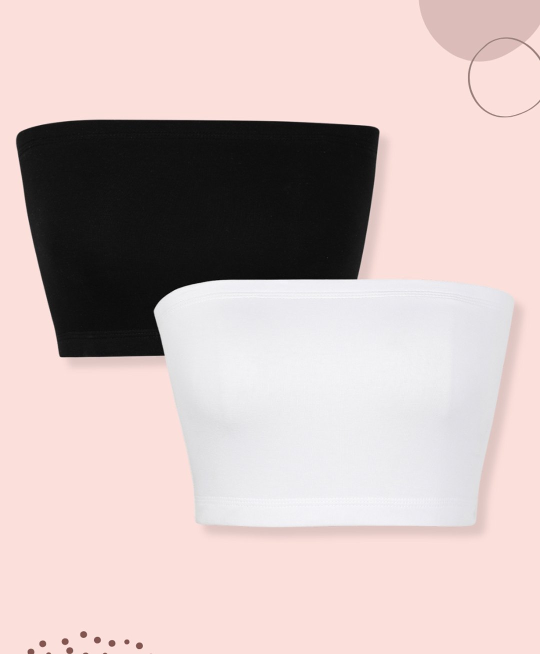 Mackly Pack Of 2 Cotton Elastane Solid Tube Bra - Black-image-10