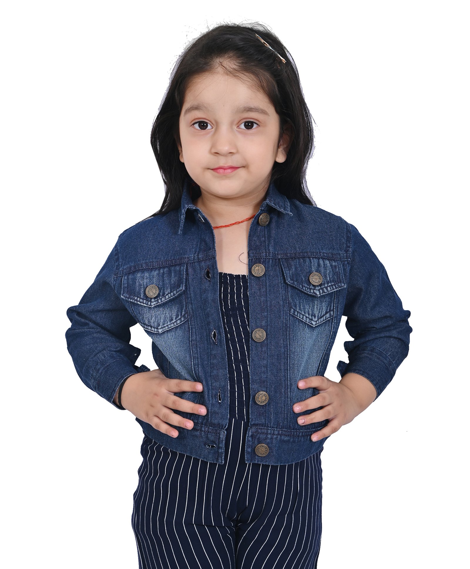 CLOTH BITES Full Sleeves Mild Washed Denim Jacket - Blue-picture-21