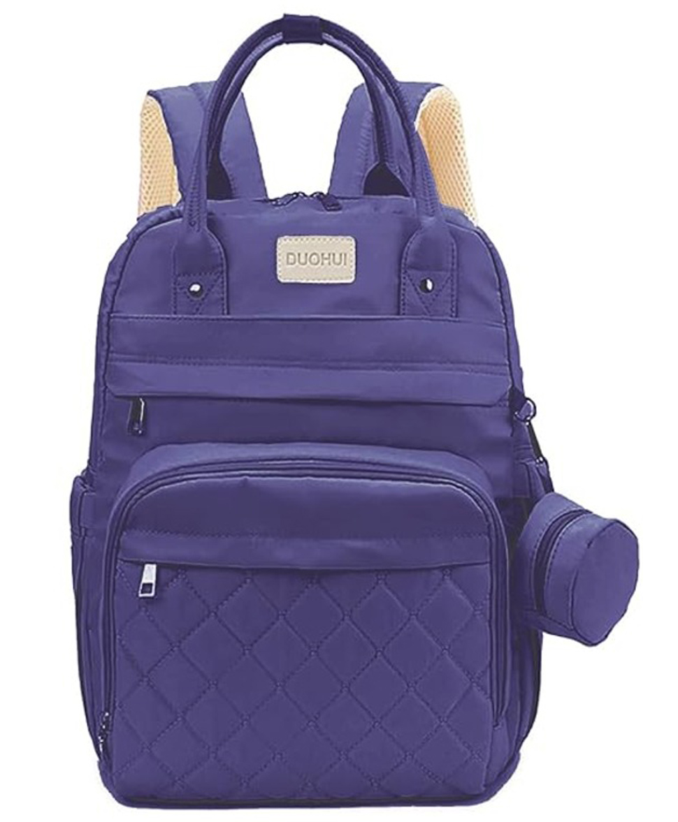House of Quirk Diaper Bag Maternity Backpack Baby Girl Boy Diaper Bag for Dad Mom with Pacifier Case Unisex Large Diaper Bag for Travel-Duhoi Navy-image-22