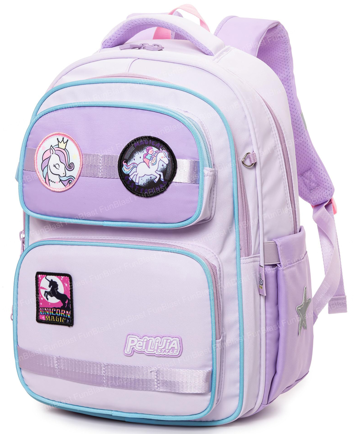 Bunie Stylish Unicorn Theme School Backpack for Girls Purple - 15 Inches-image-42
