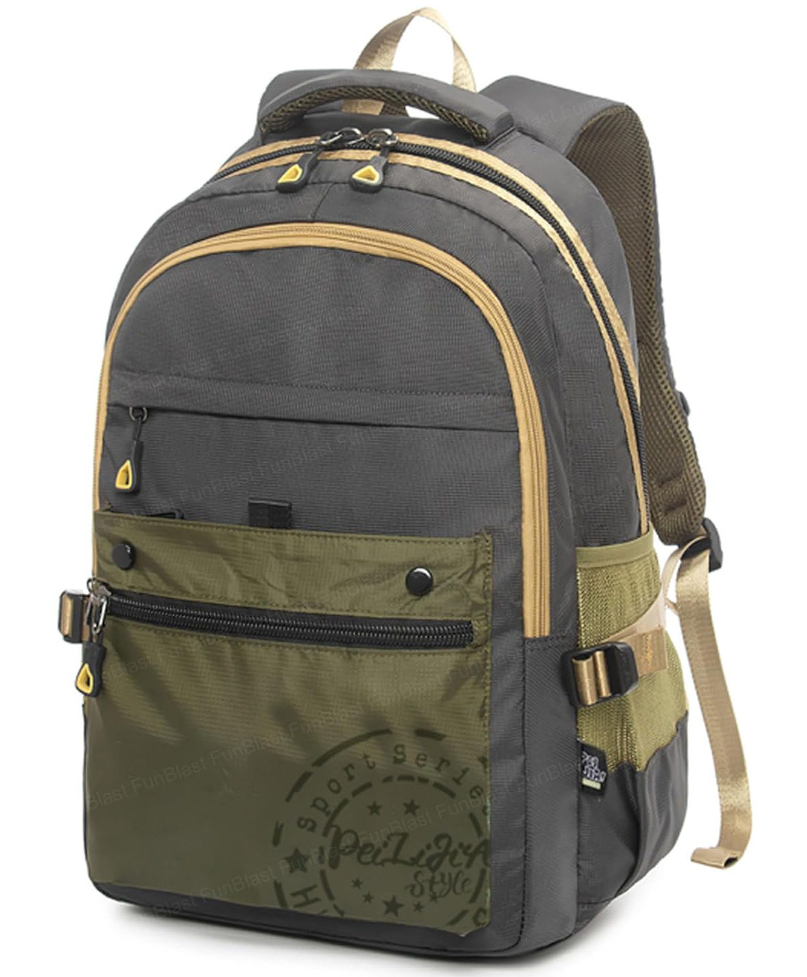Bunie Large Capacity Casual Backpack for Kids & Adults Olive Black - 19 Inches-image-3
