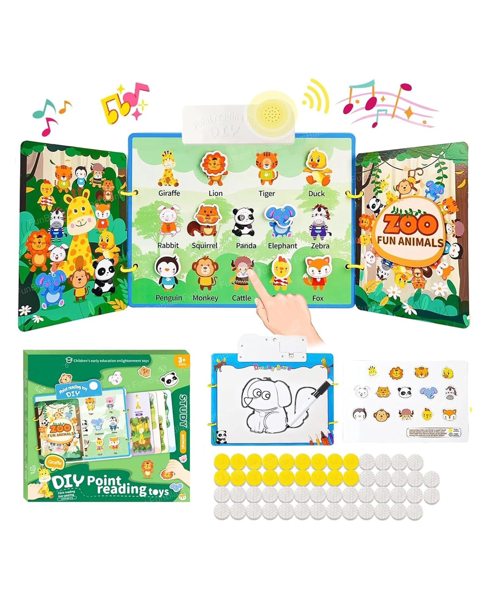 Bunie Zoo Theme Learning Musical Interactive Children Book for Kids-picture-23