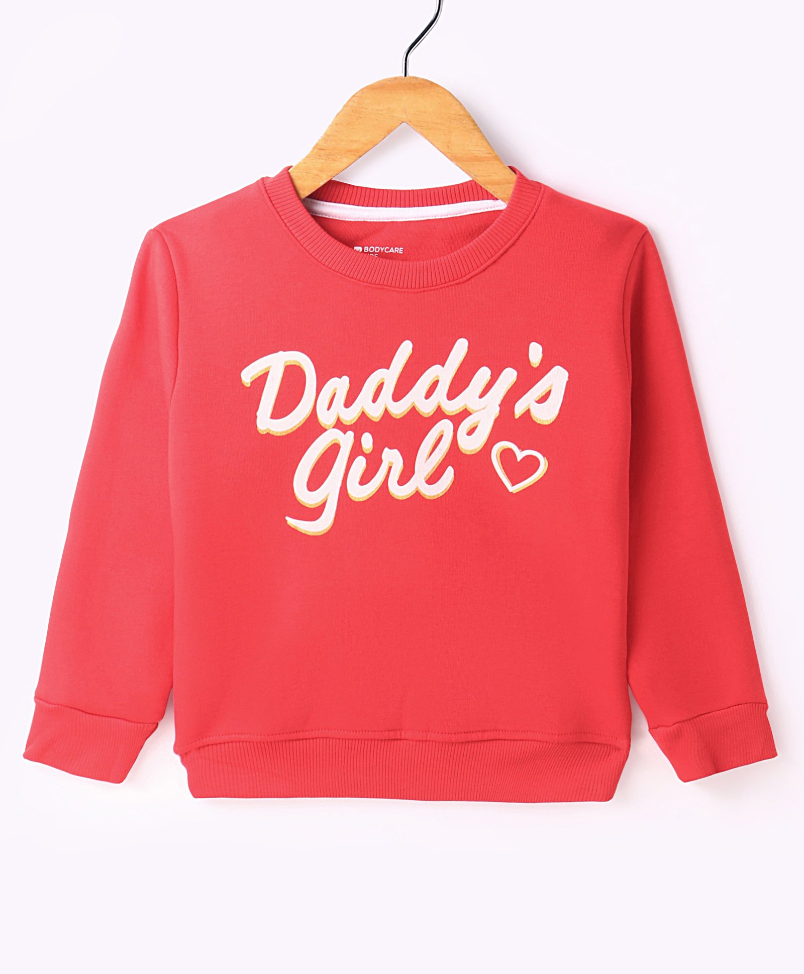 Bodycare Fleece Knit Full Sleeves Sweatshirt Text Print -Red-image-33