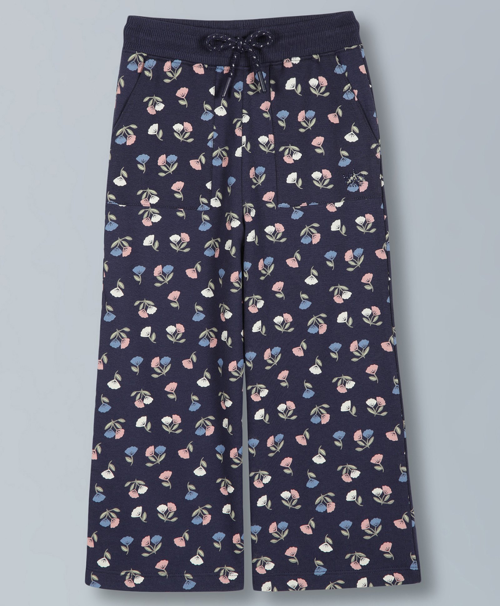 Plum Tree Cotton Floral Printed Joggers - Navy Blue-picture-22