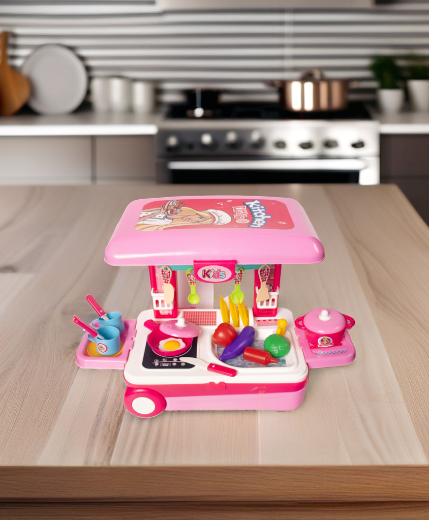 ILEARNNGROW Ultimate Kid Chef Bring Along Kitchen Cooking Suitcase Luxury Kitchen Set 23 Pieces-picture-12