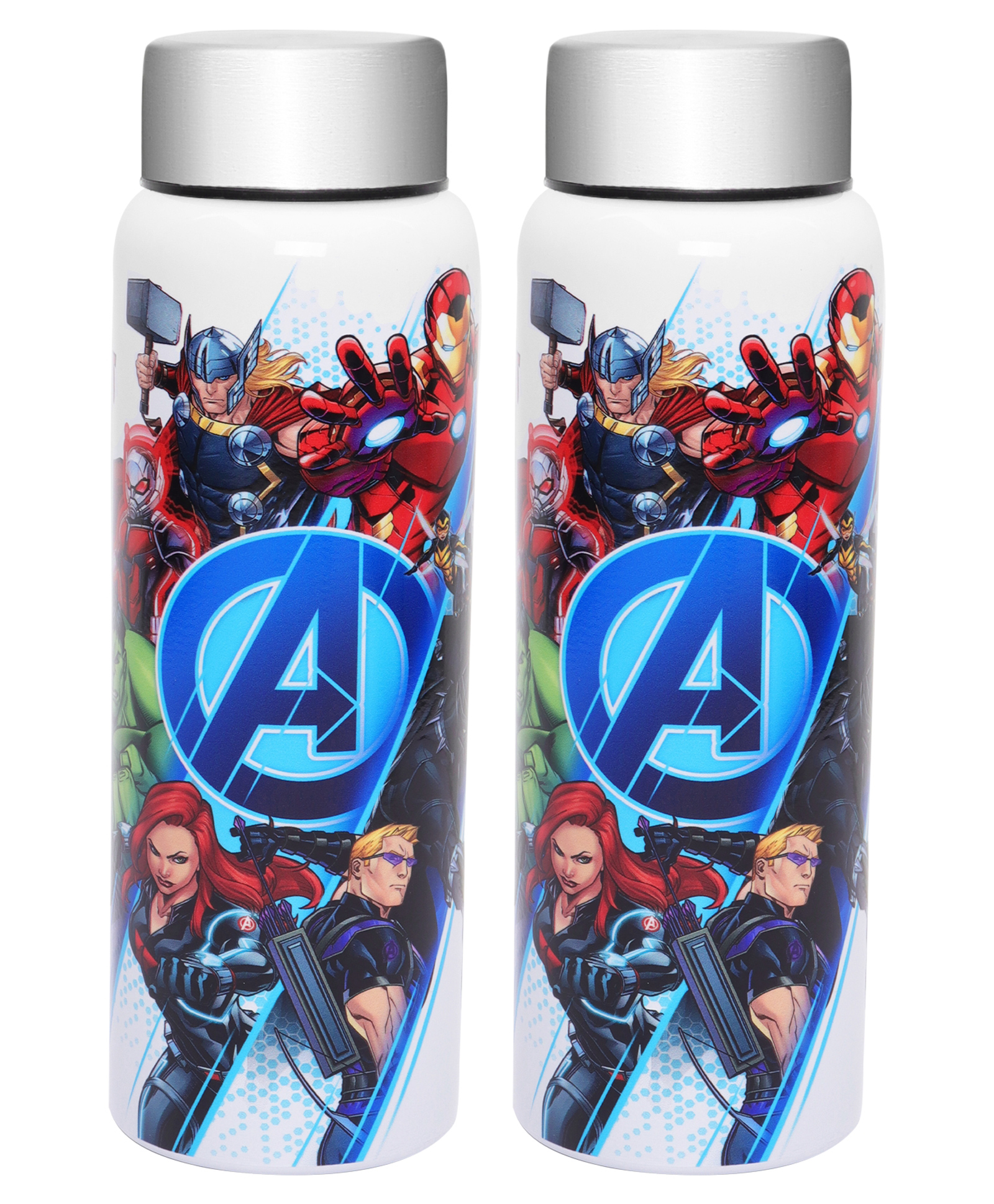 Jaypee Plus Galaxy prime Stainless Steel Water Bottle Pack of 2 |Marvel Avengers Kids water bottle - 720 ml each-picture-11