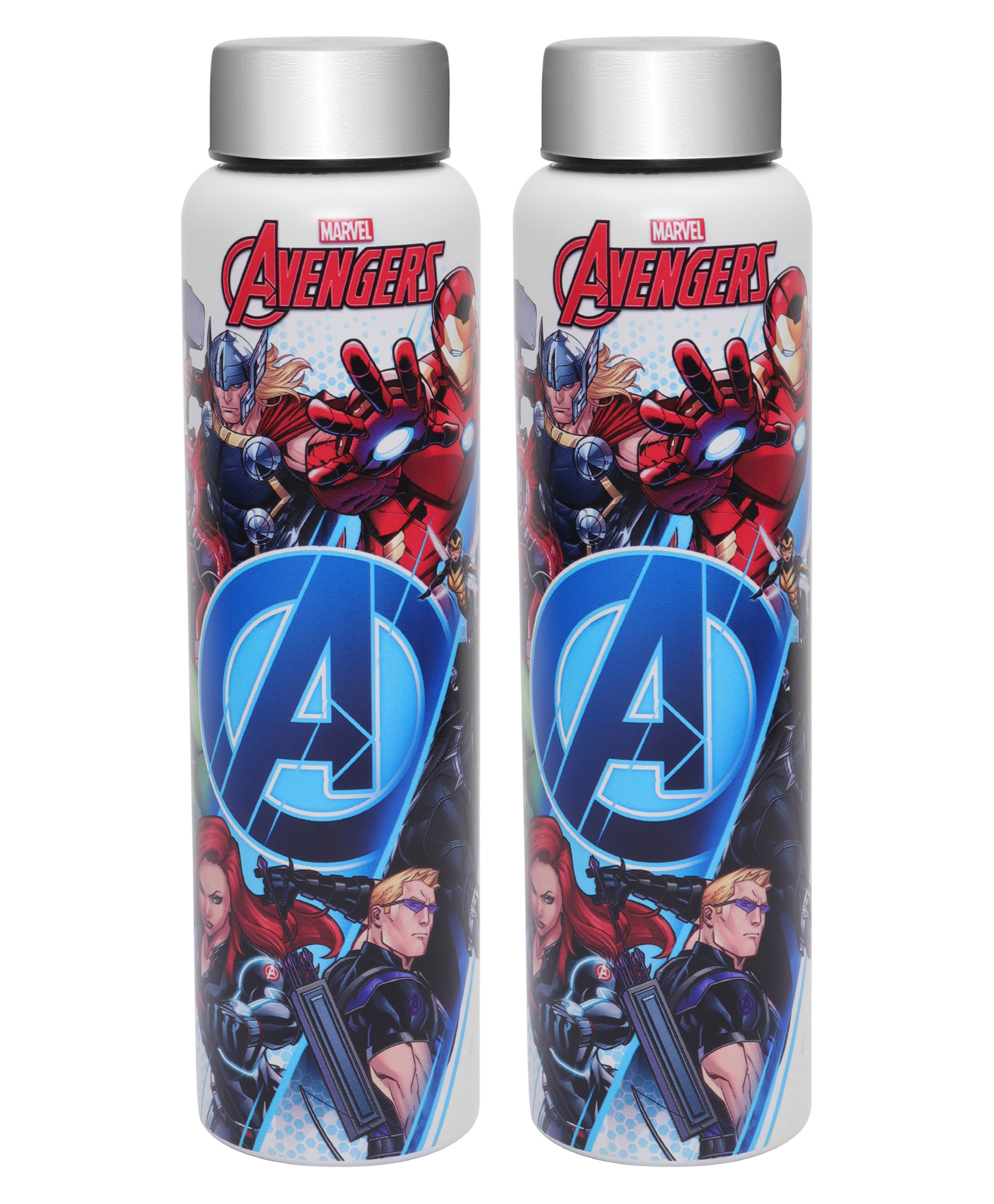 Jaypee Plus Galaxy prime Stainless Steel Water Bottle Pack of 2 |Marvel Avengers Kids water bottle - 980 ml each-picture-4