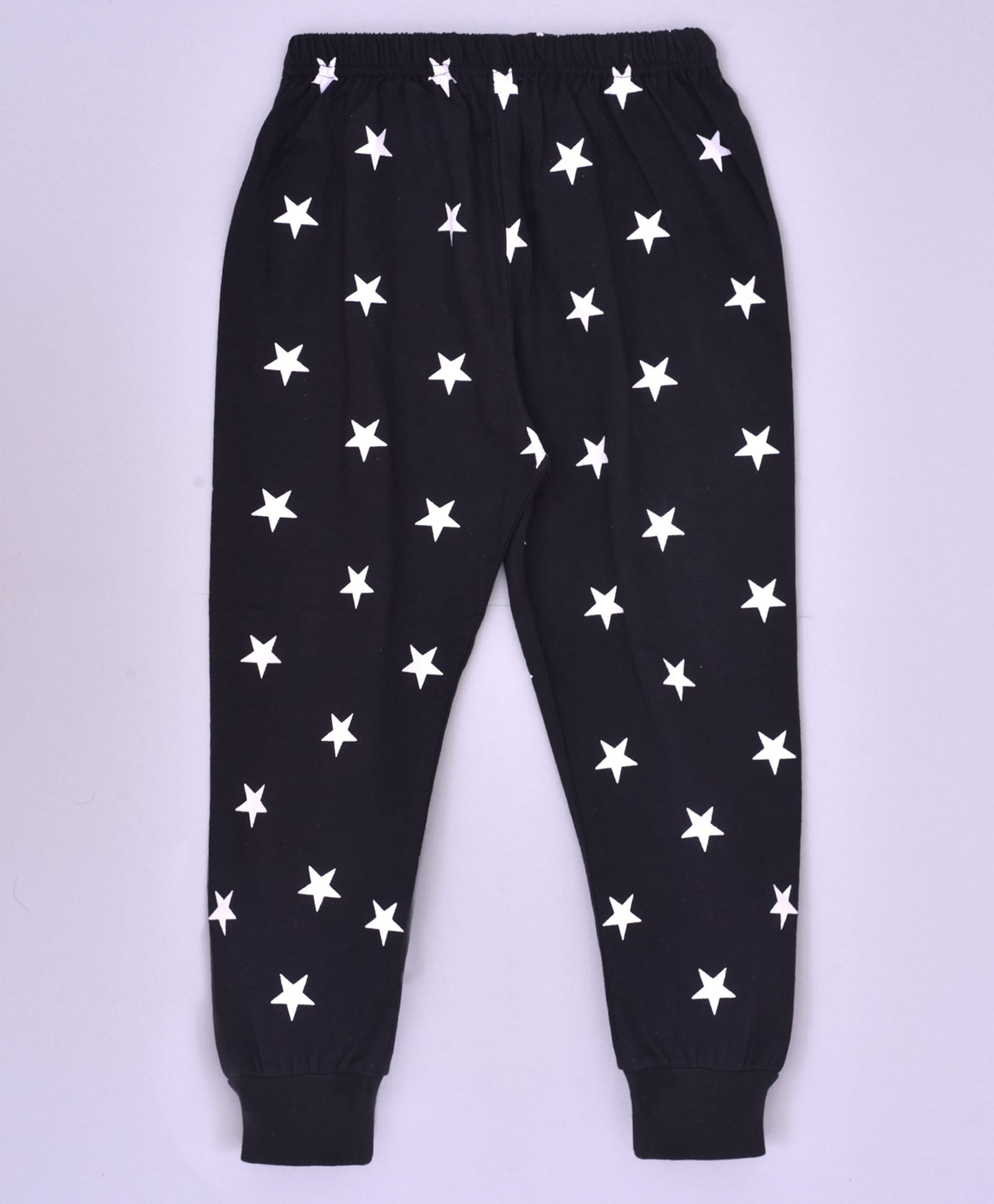 hrit Kiwi Cotton Knit Stars Printed Lounge Pant - Black-picture-25