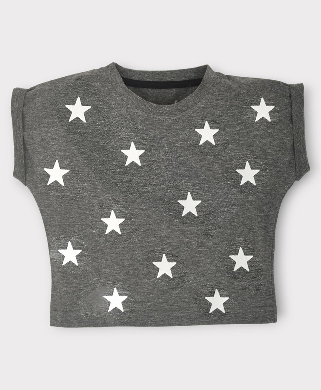 hrit Kiwi Cotton Star Printed Crop Top - Grey-picture-14