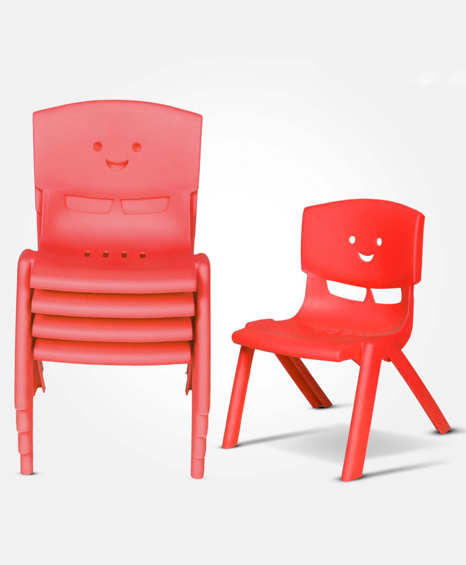 Toy Plus Kids Smiley Chair Set of 4 - Red-picture-17
