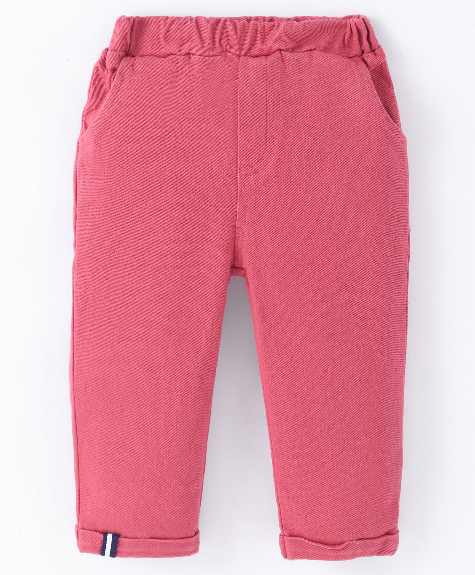Ollypop Resin Knit Full Length Solid Color Trouser - Dark Pink-image-39