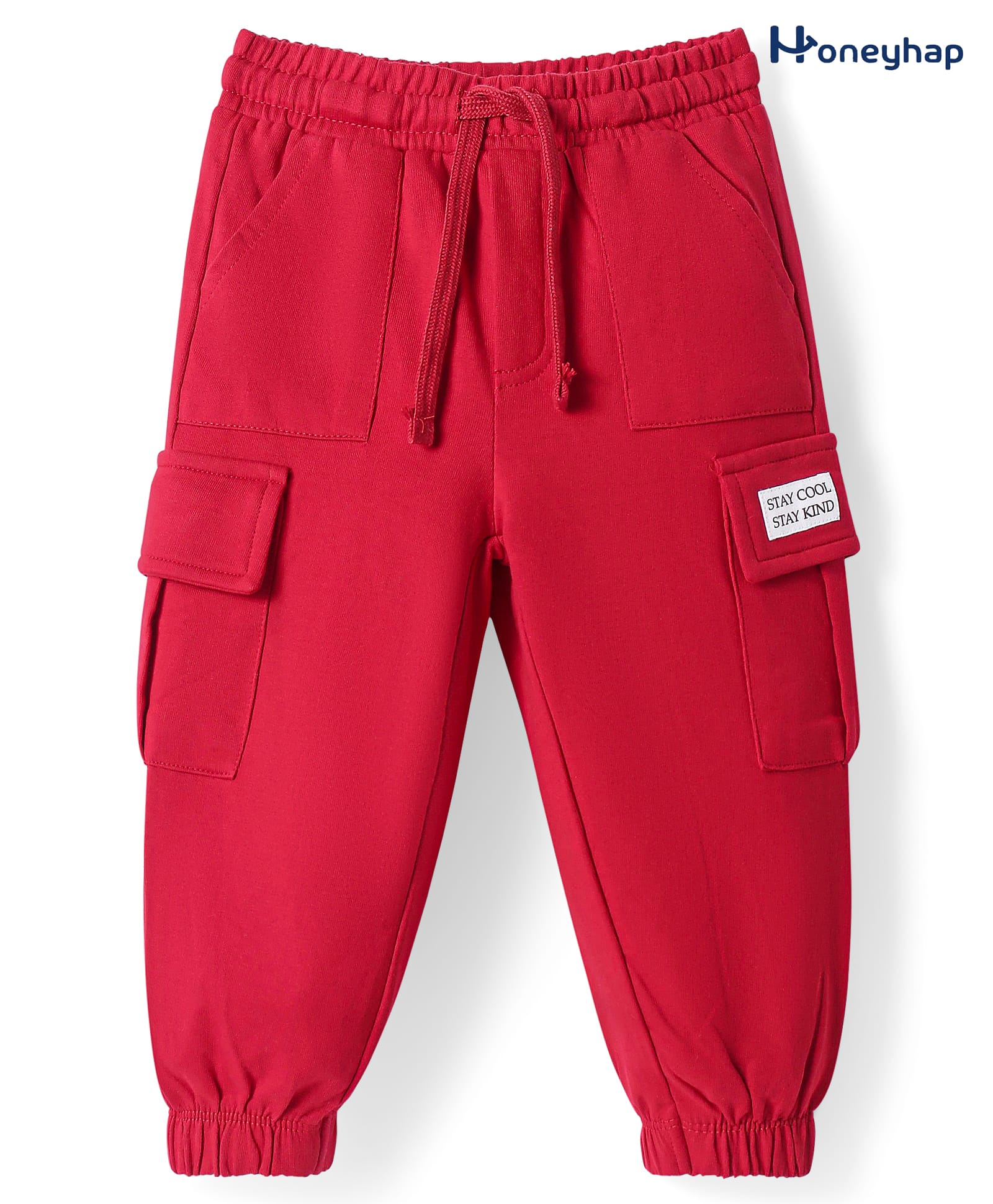 Honeyhap Premium 100% Cotton Knit Full Length Solid Lounge Pant With Bio Finish - Racing Red-picture-32