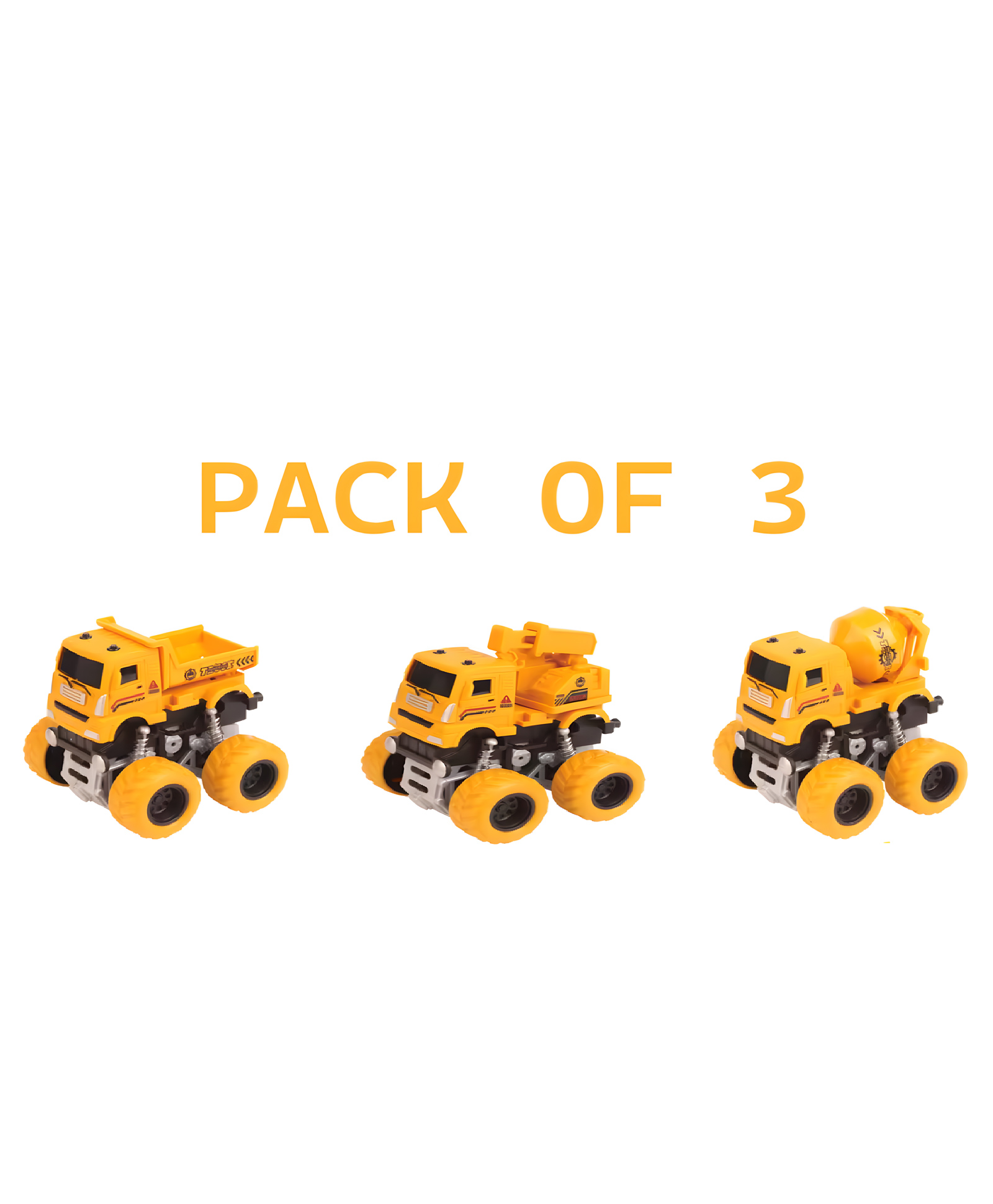 NEGOCIOCar Toys Sanitation Truck Models Pull BackEngineering Vehicle Fire Engine Fun Interactive Toys - PACK OF 3 - COLOR MAY VARY-image-44