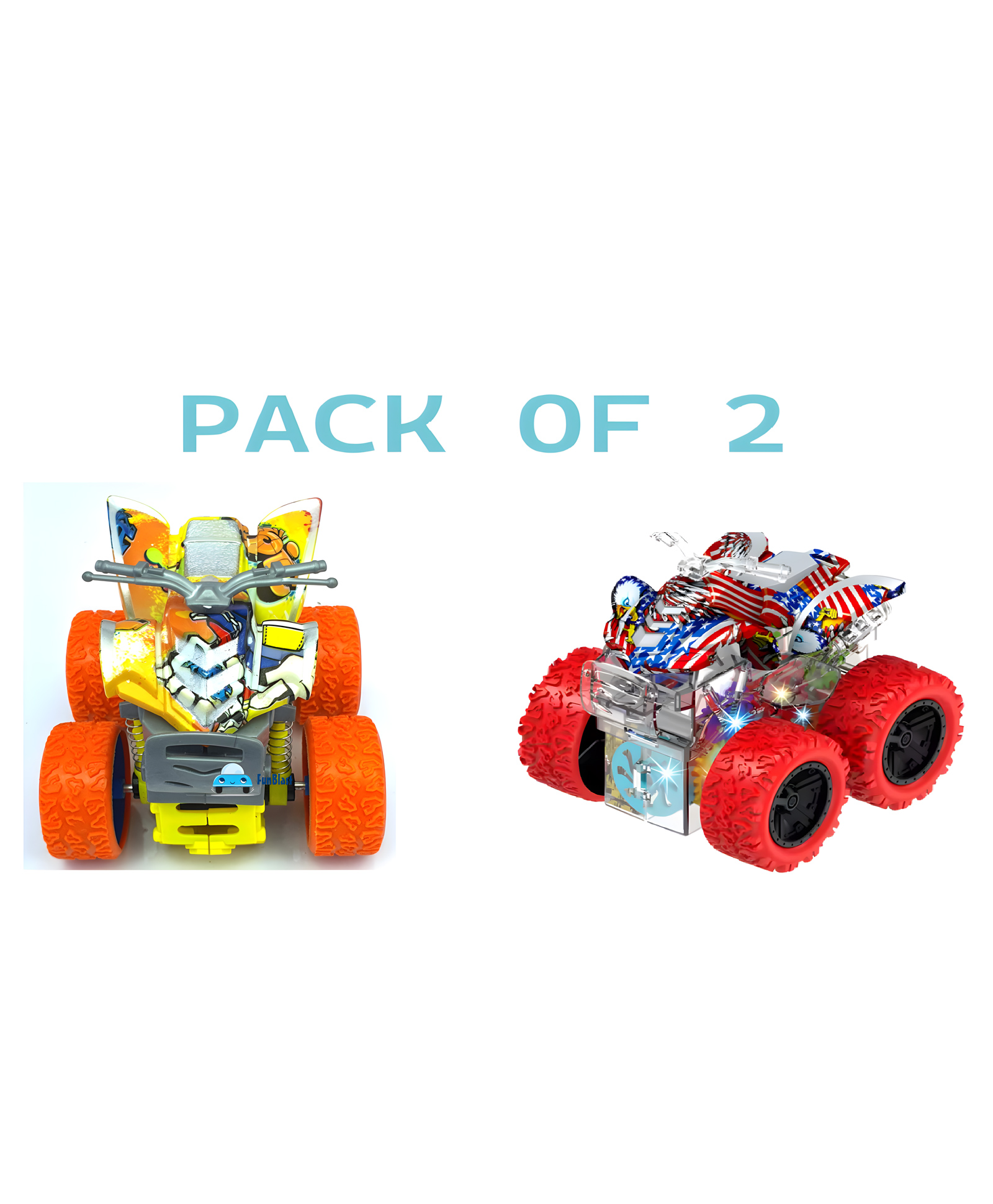 Negocio Mini Four Wheel Off Road Vehicle Double Inertia Rotary Stunt Roller Motorcycle - Pack of 2 - Color May Vary-image-45