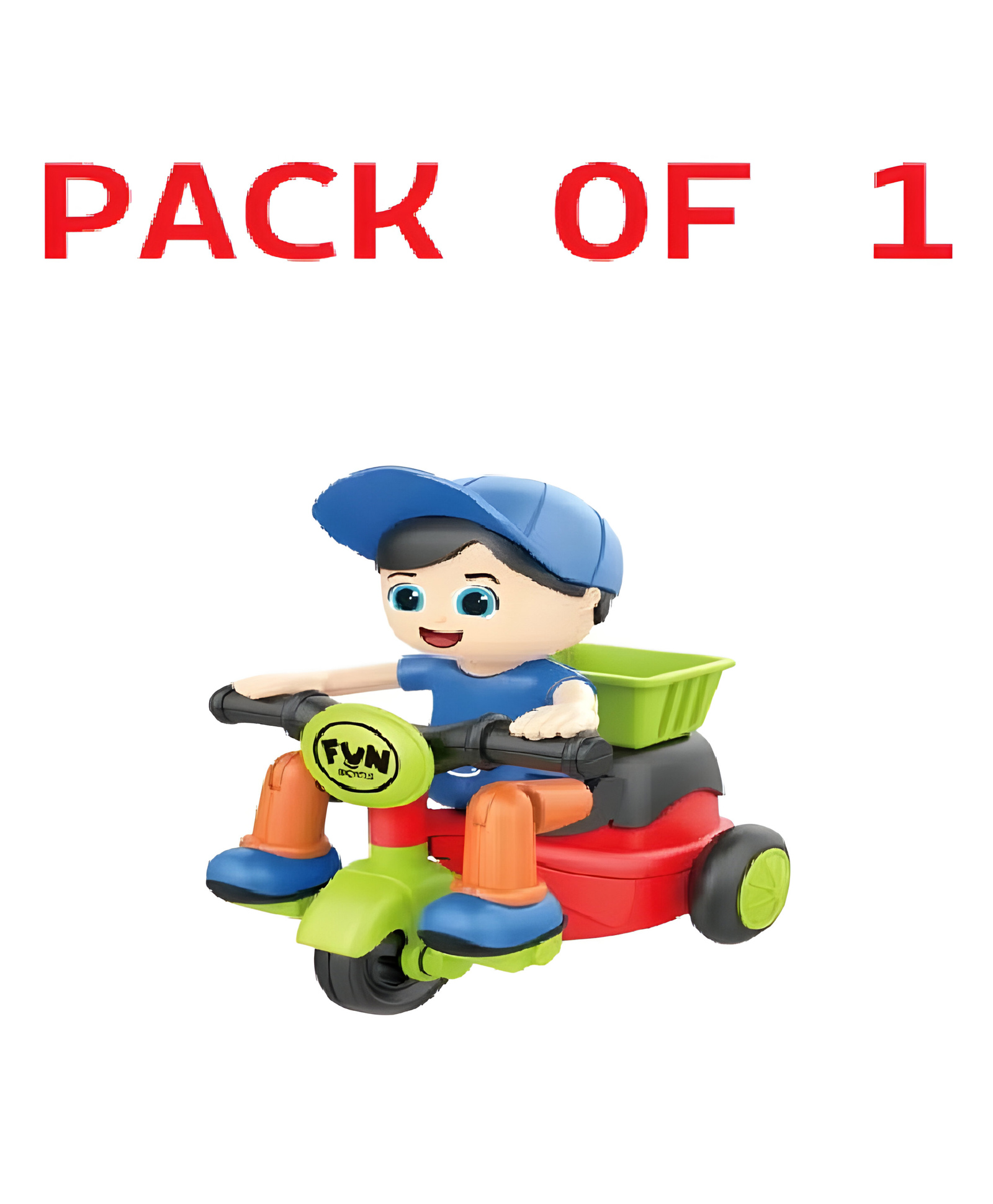 NEGOCIO 60 Degree Rotating Tricycle Toy Pizza Food delivery Toy No Battery Required- PACK OF 1 - COLOR MAY VARY-image-16