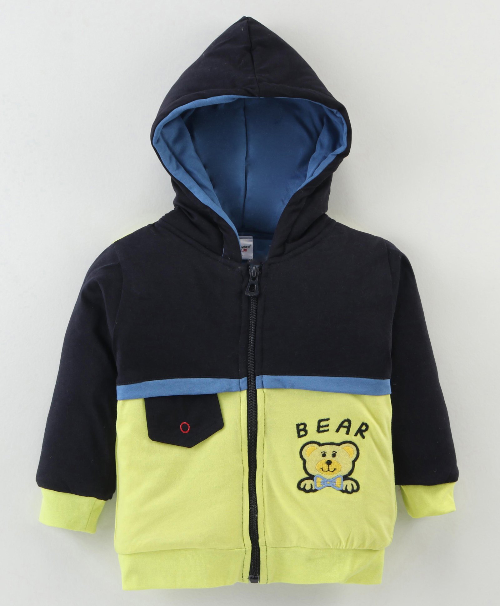 CUCUMBER Sinker Full Sleeves Jacket with Bear Embroidery - Navy Blue-picture-12